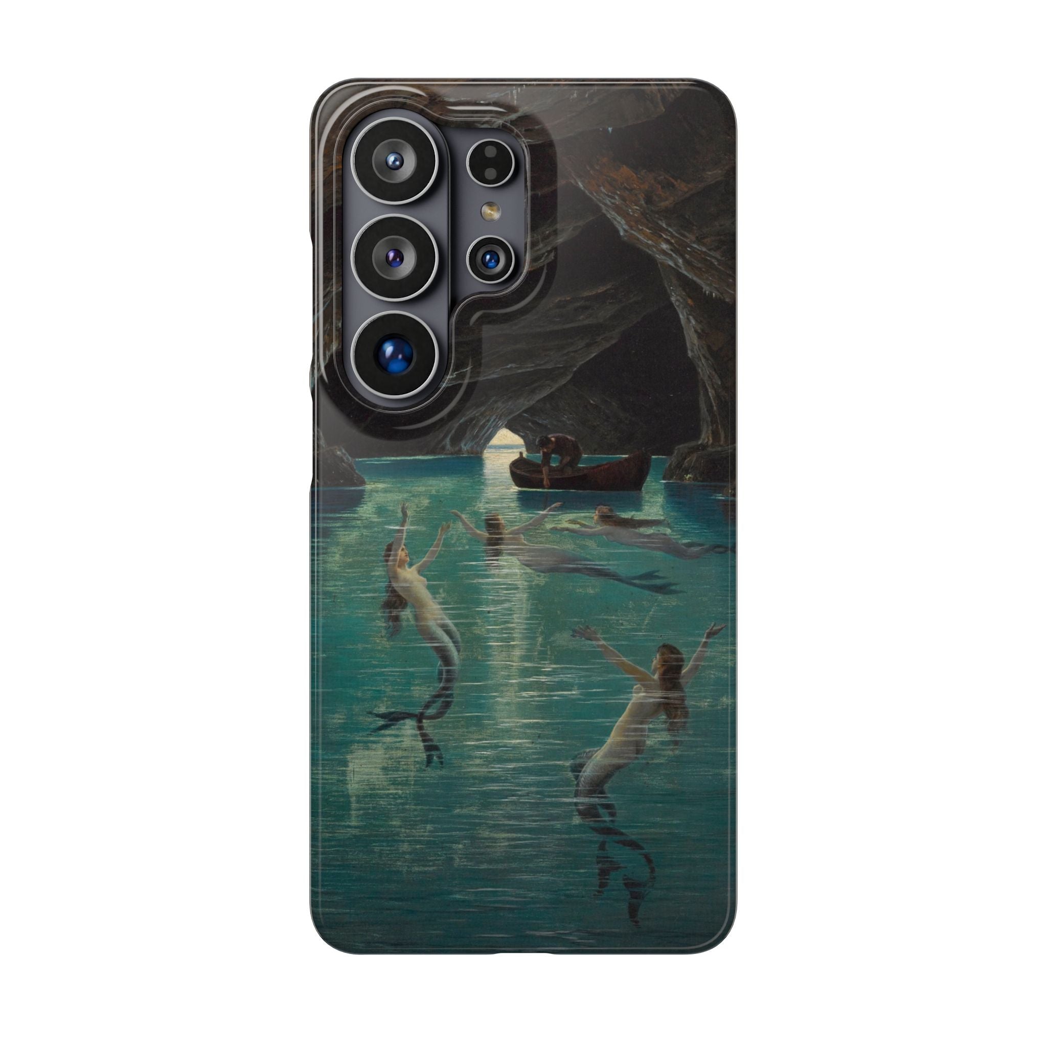 Fisherman and Mermaids in the Blue Grotto on Capri by Hermann Corrodi - Samsung Slim Case