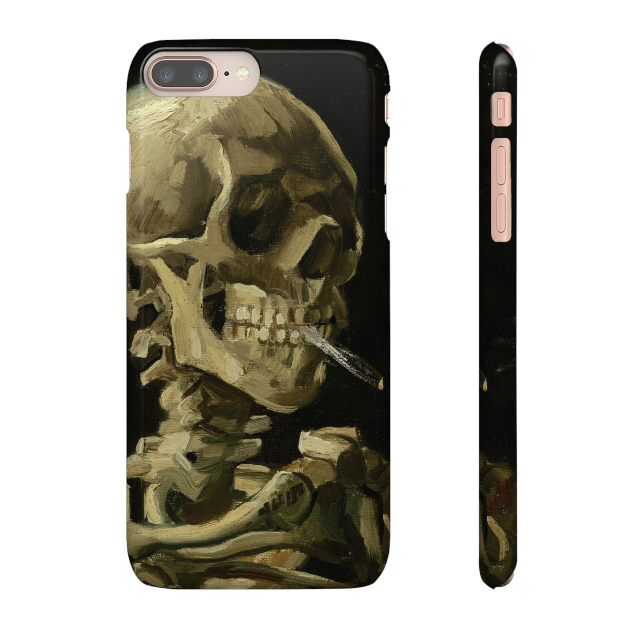 Skeleton with Cigarette by Van Gogh - iPhone Slim Case