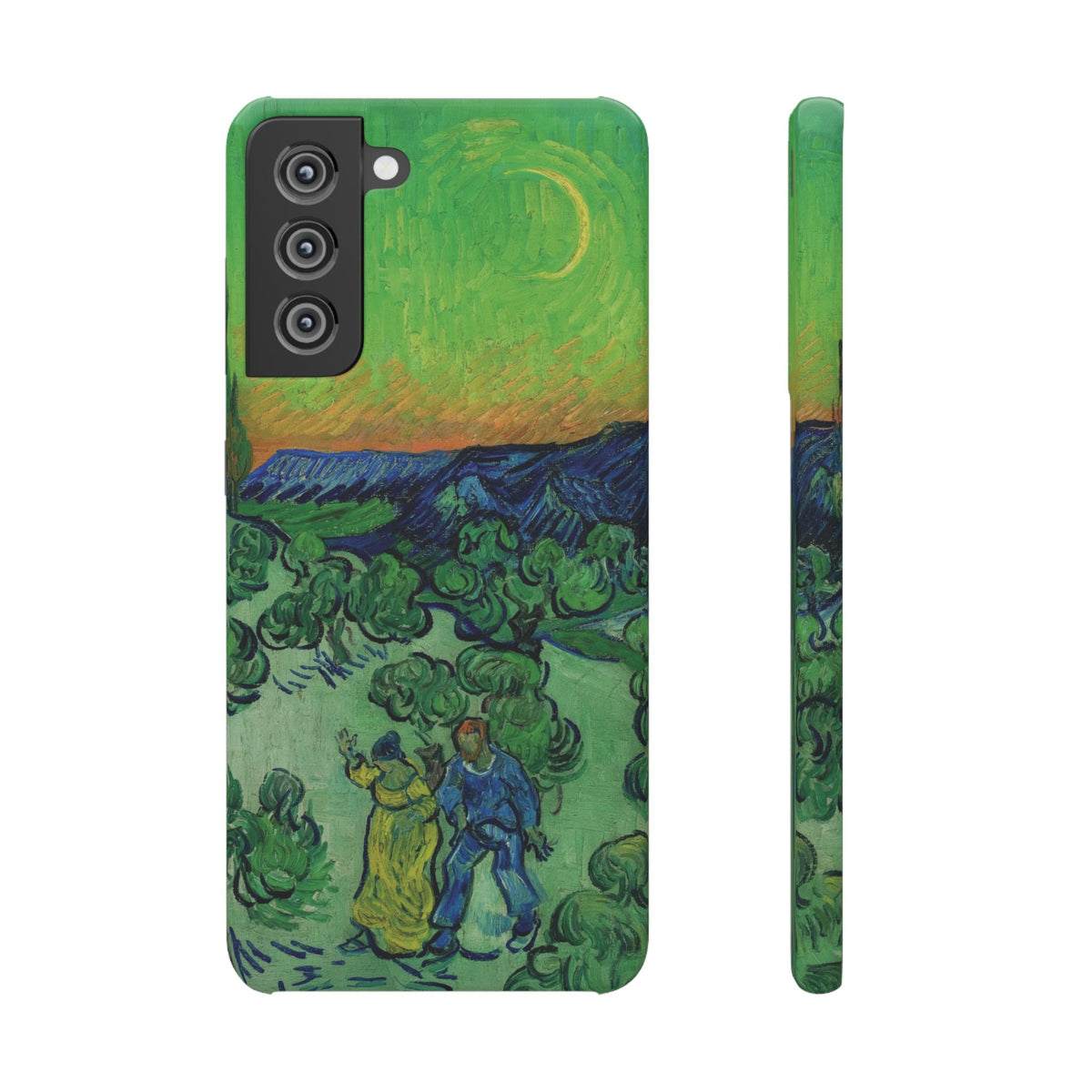 Landscape with Couple Walking and Crescent Moon by Vincent van Gogh - Samsung Slim Case