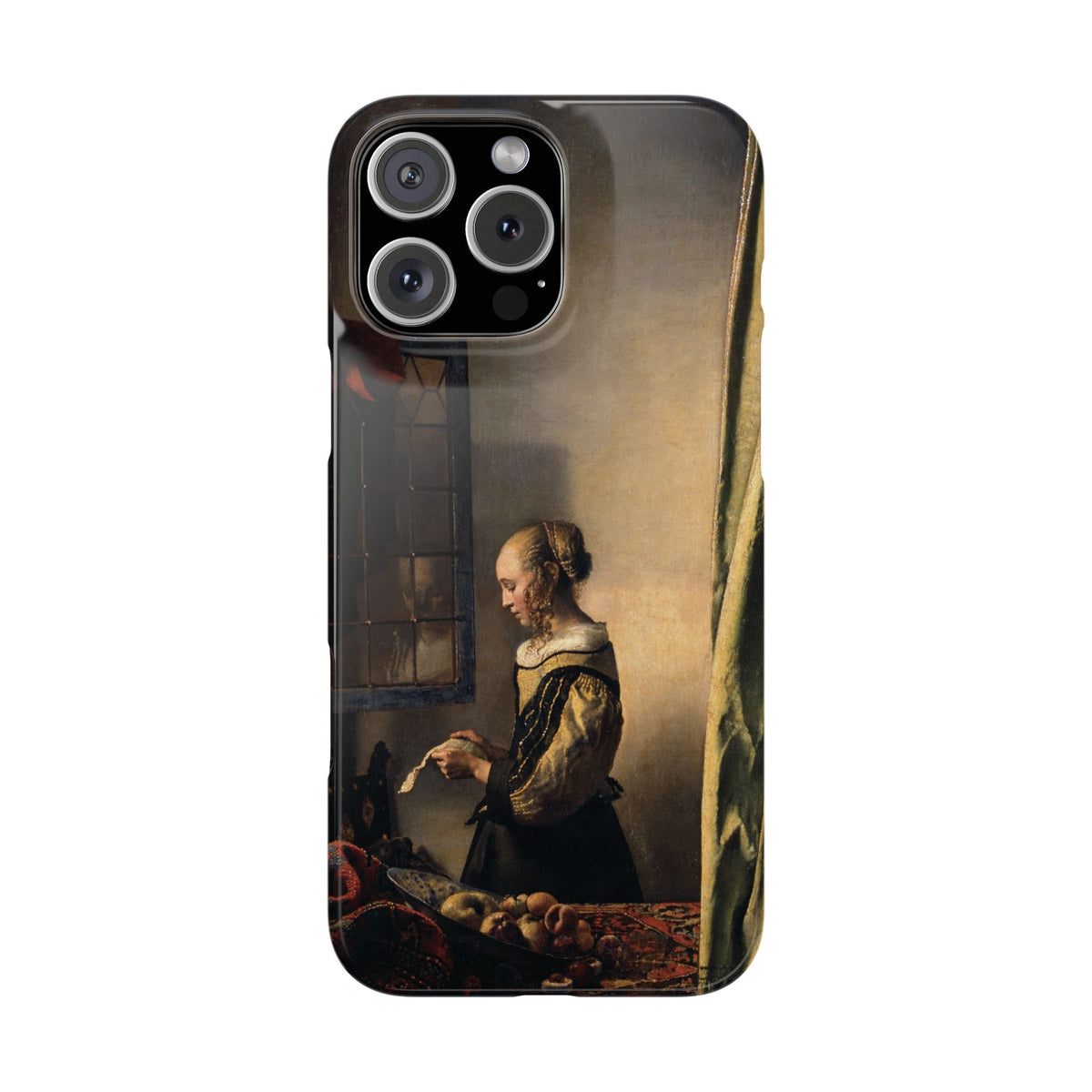 Girl Reading a Letter by an Open Window by Johannes Vermeer - iPhone Slim Case