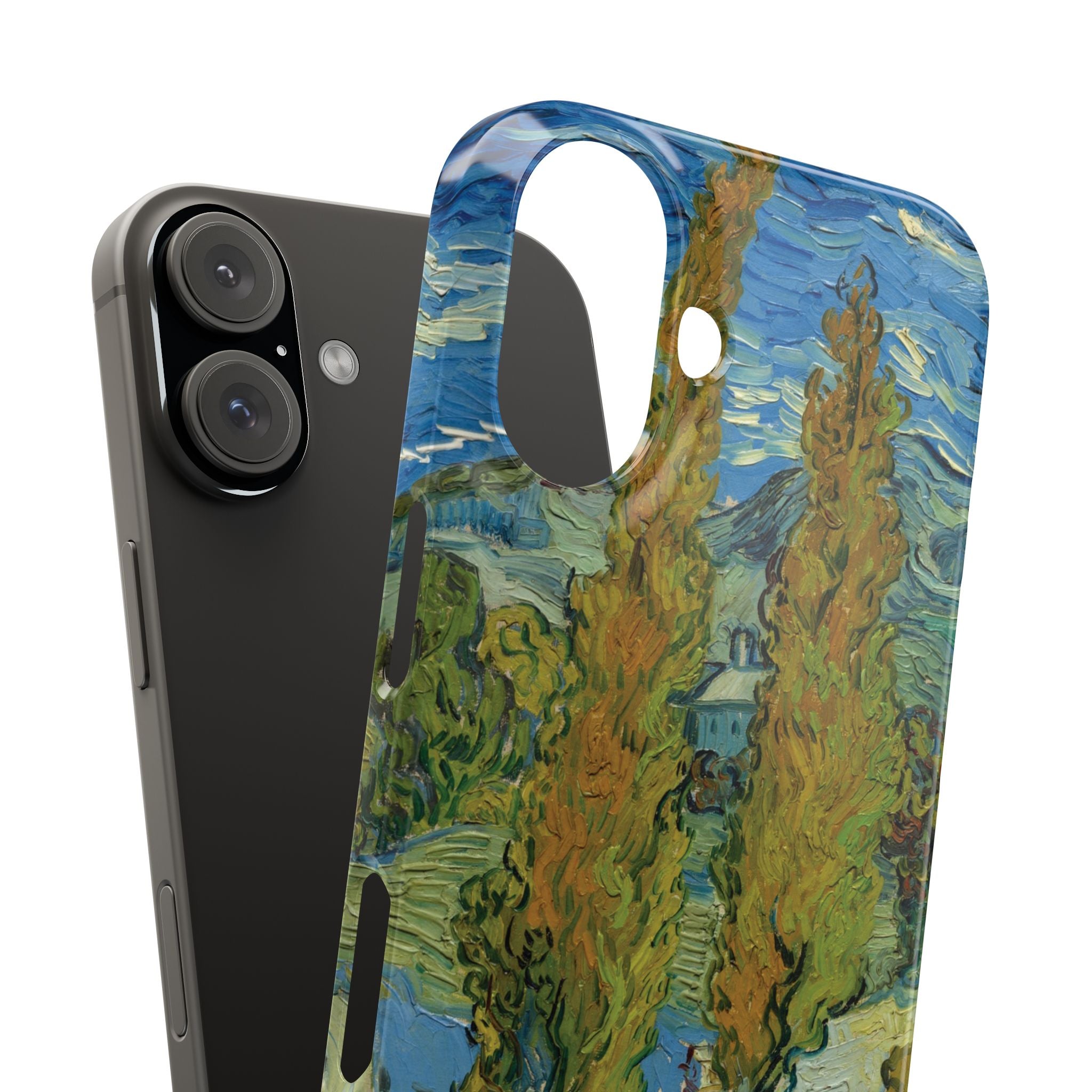Two Poplars in the Alpilles near Saint-Rémy by Vincent van Gogh - iPhone Slim Case