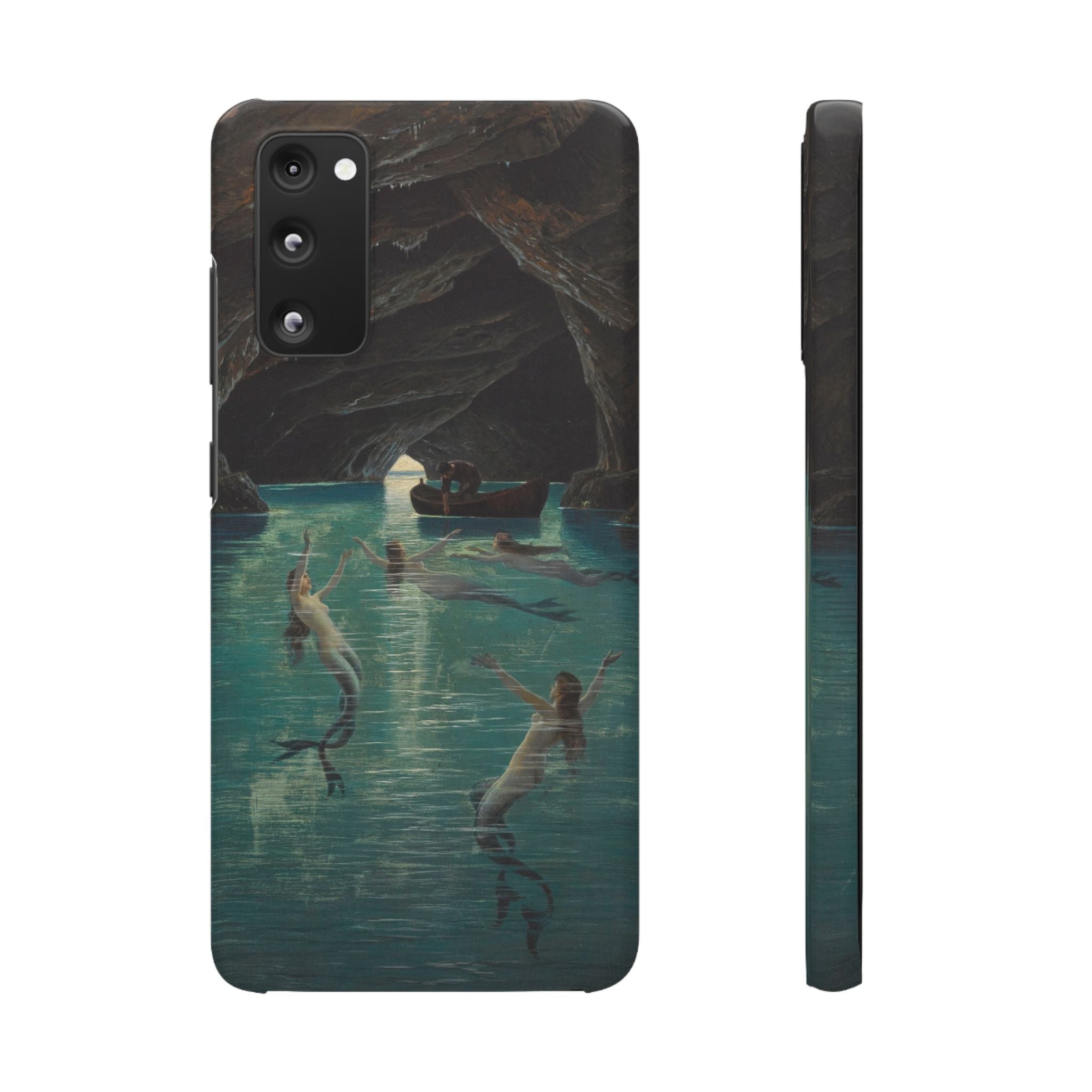 Fisherman and Mermaids in the Blue Grotto on Capri by Hermann Corrodi - Samsung Slim Case