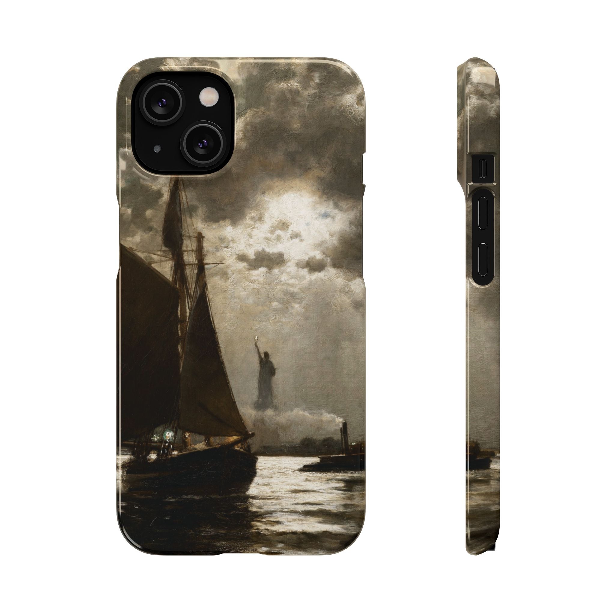 Nightfall over New York Harbor by Edward Moran - iPhone Slim Case