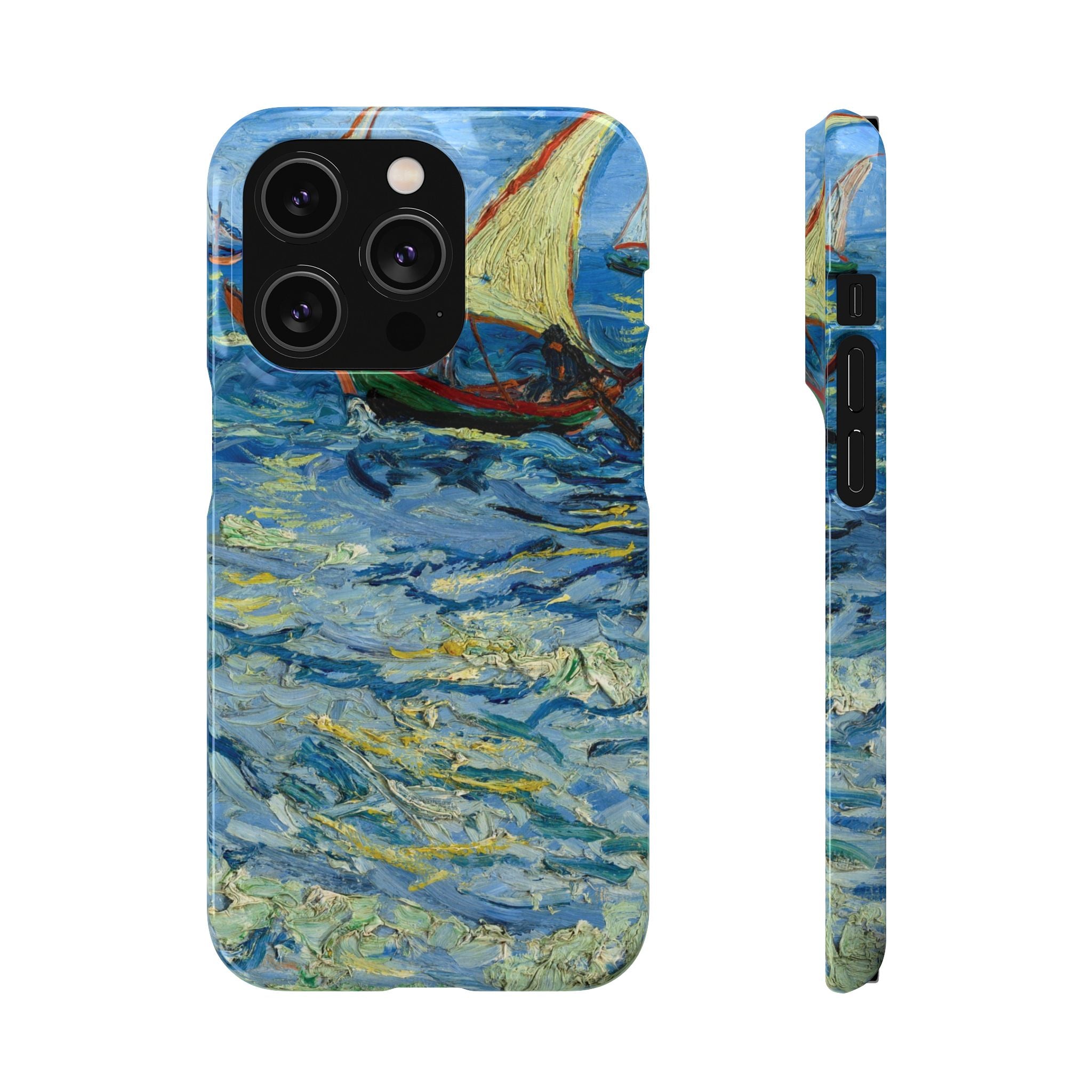 Fishing Boats at Sea by Vincent van Gogh - iPhone Slim Case