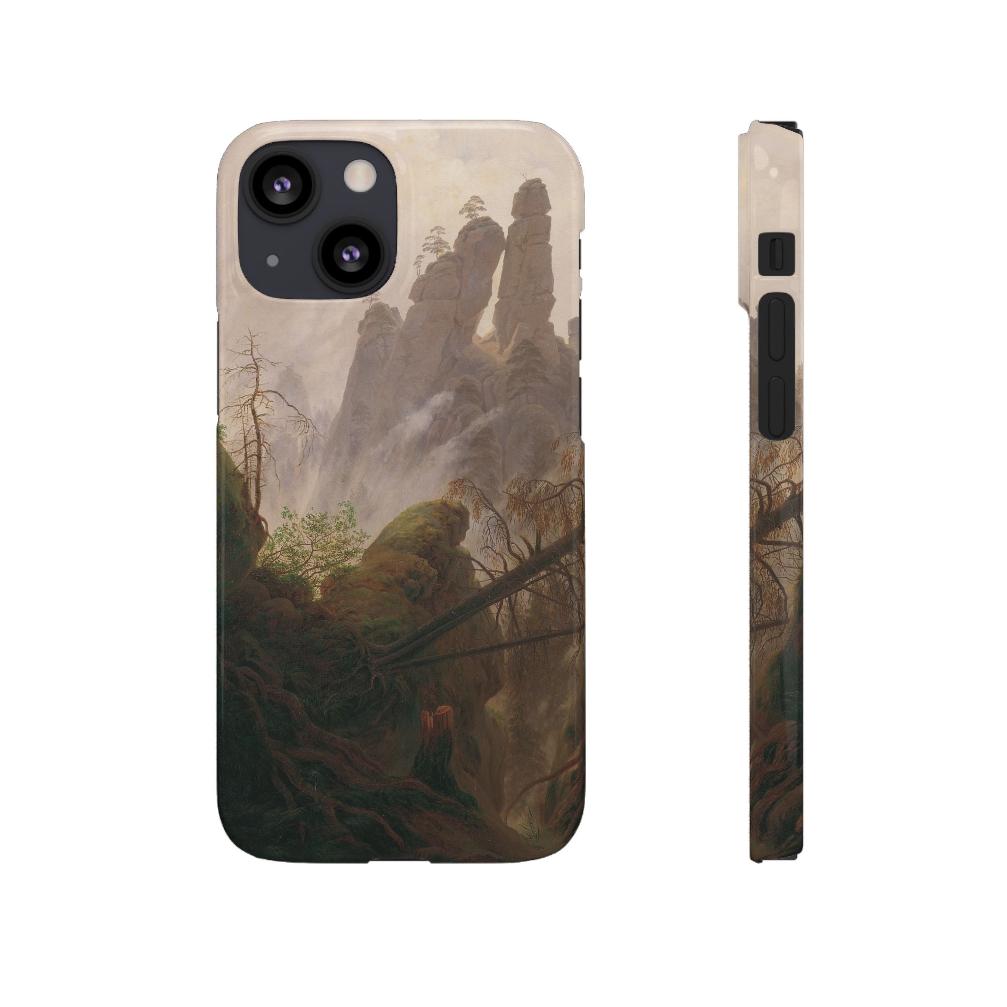 Rocky Landscape in the Elbe Sandstone Mountains by Caspar David Friedrich - iPhone Slim Case