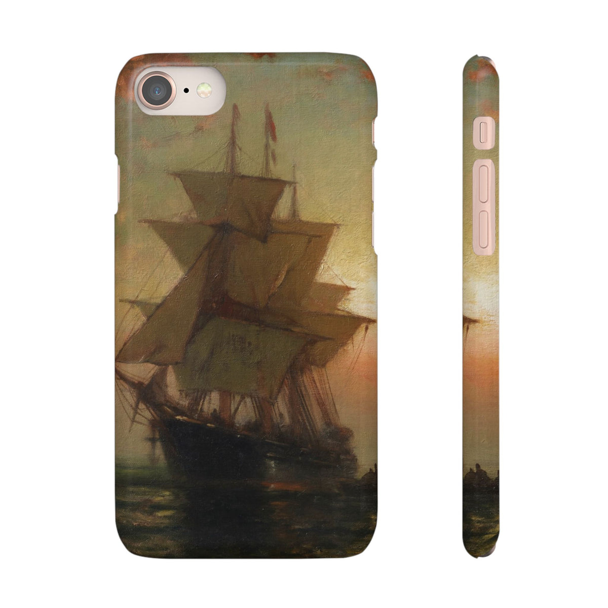 Ships at Night by Edward Moran - iPhone Slim Case