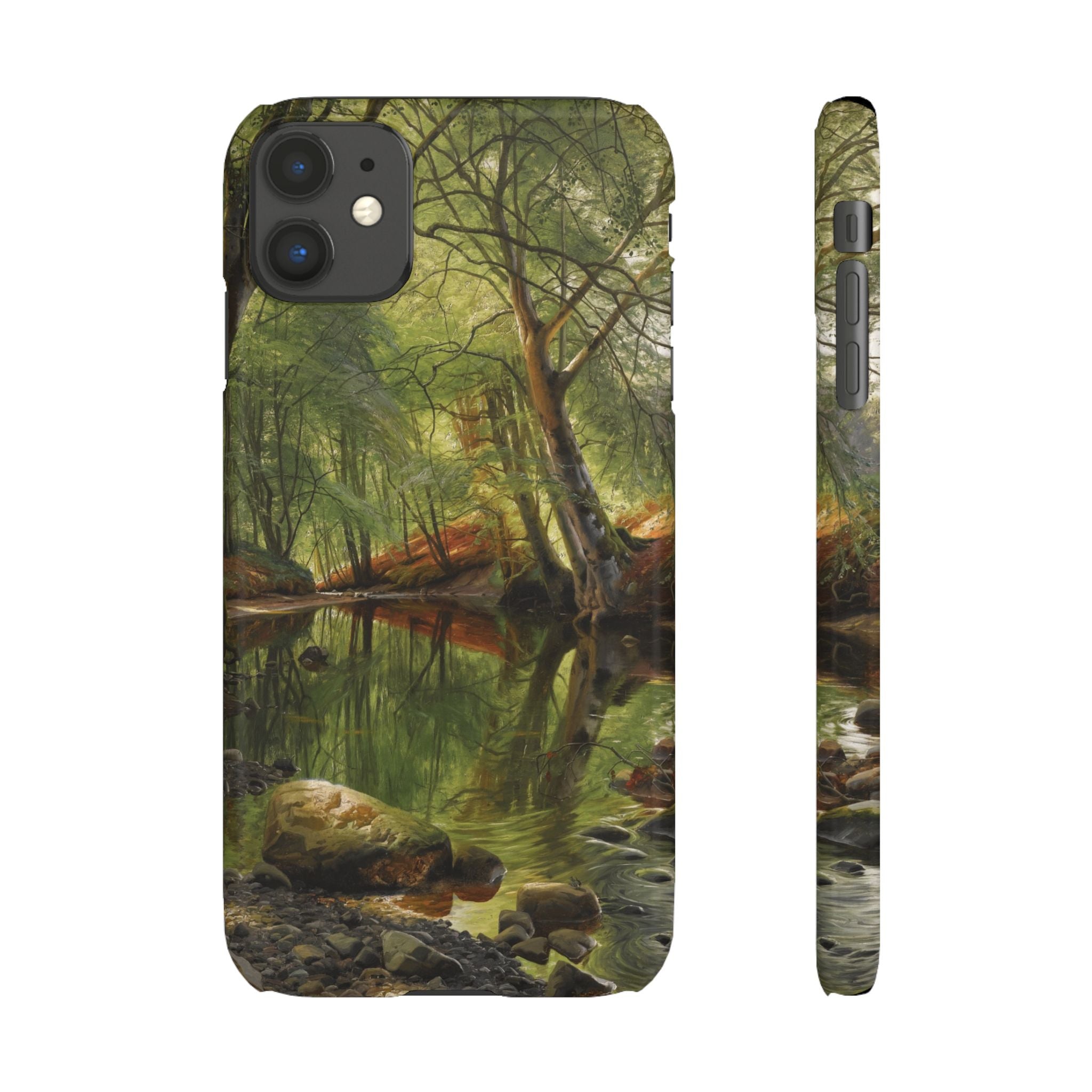 A woodland stream by Peder Mork Monsted - iPhone Slim Case