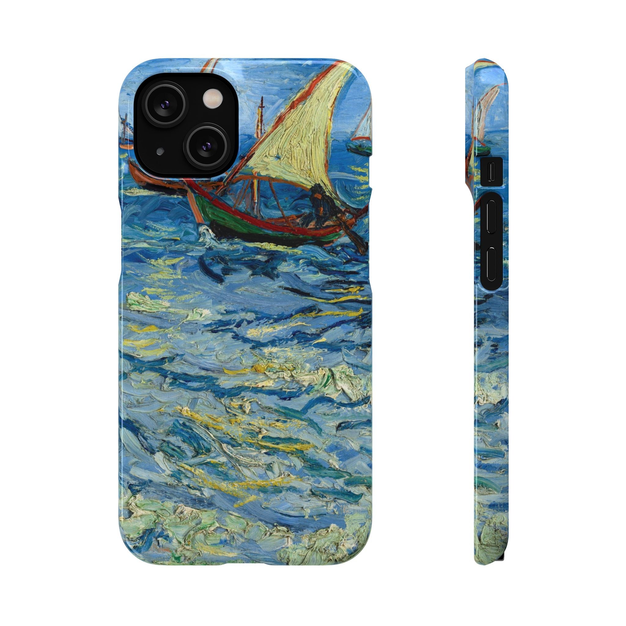 Fishing Boats at Sea by Vincent van Gogh - iPhone Slim Case