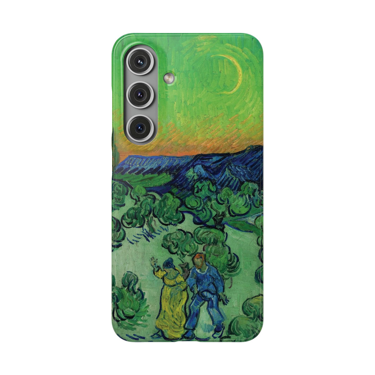 Landscape with Couple Walking and Crescent Moon by Vincent van Gogh - Samsung Slim Case