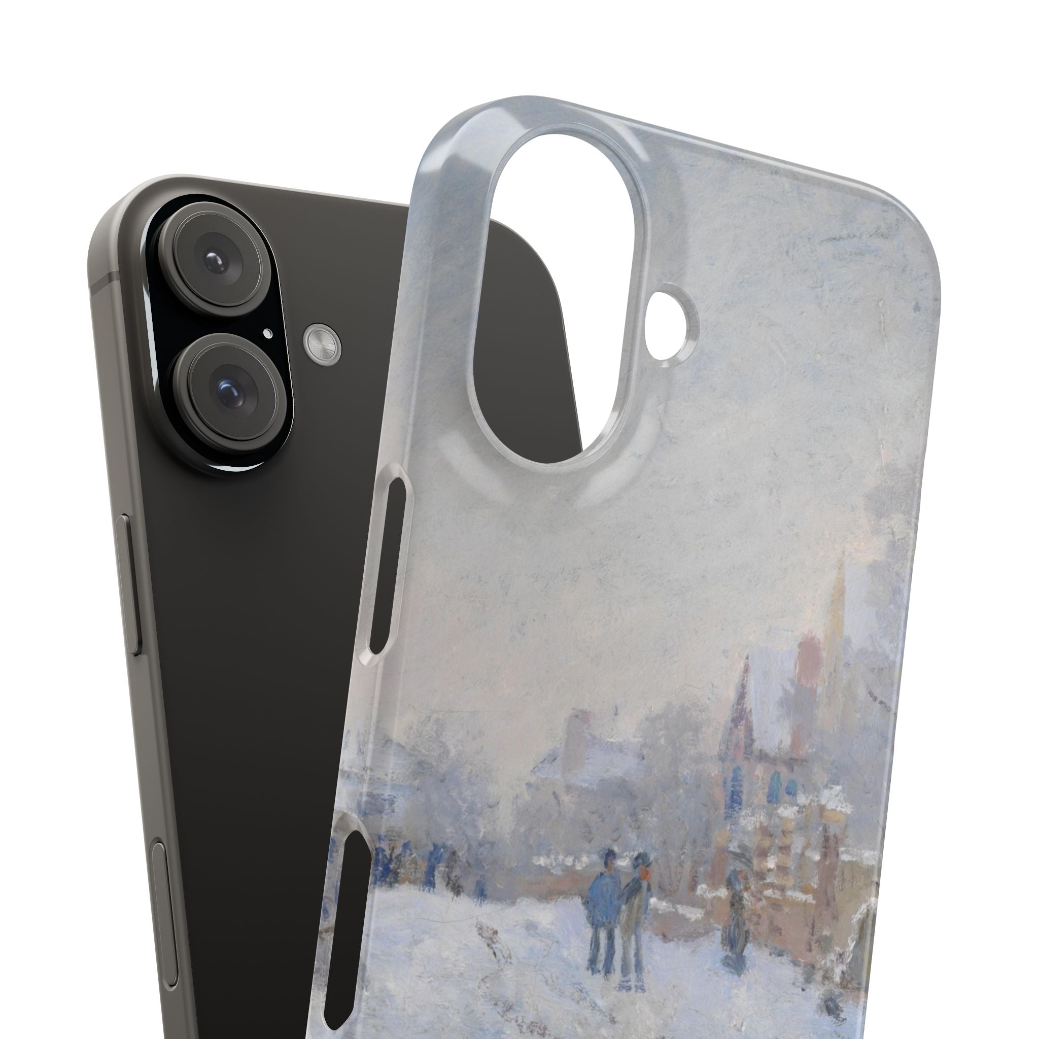 Snow Scene at Argenteuil by Claude Monet - iPhone Slim Case