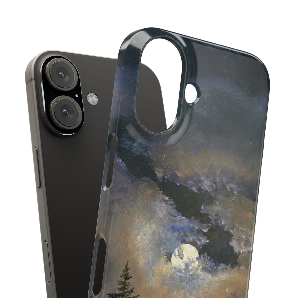Study of a Cloud and Landscape by Moonlight by Johan Dahl - iPhone Slim Case