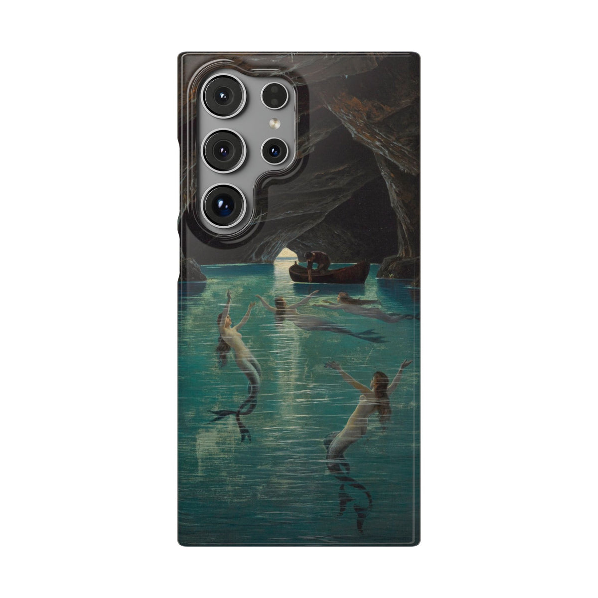 Fisherman and Mermaids in the Blue Grotto on Capri by Hermann Corrodi - Samsung Slim Case