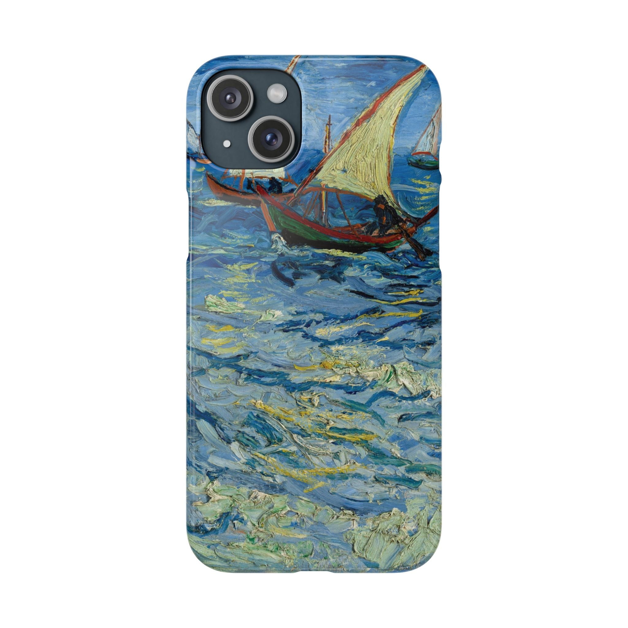 Fishing Boats at Sea by Vincent van Gogh - iPhone Slim Case