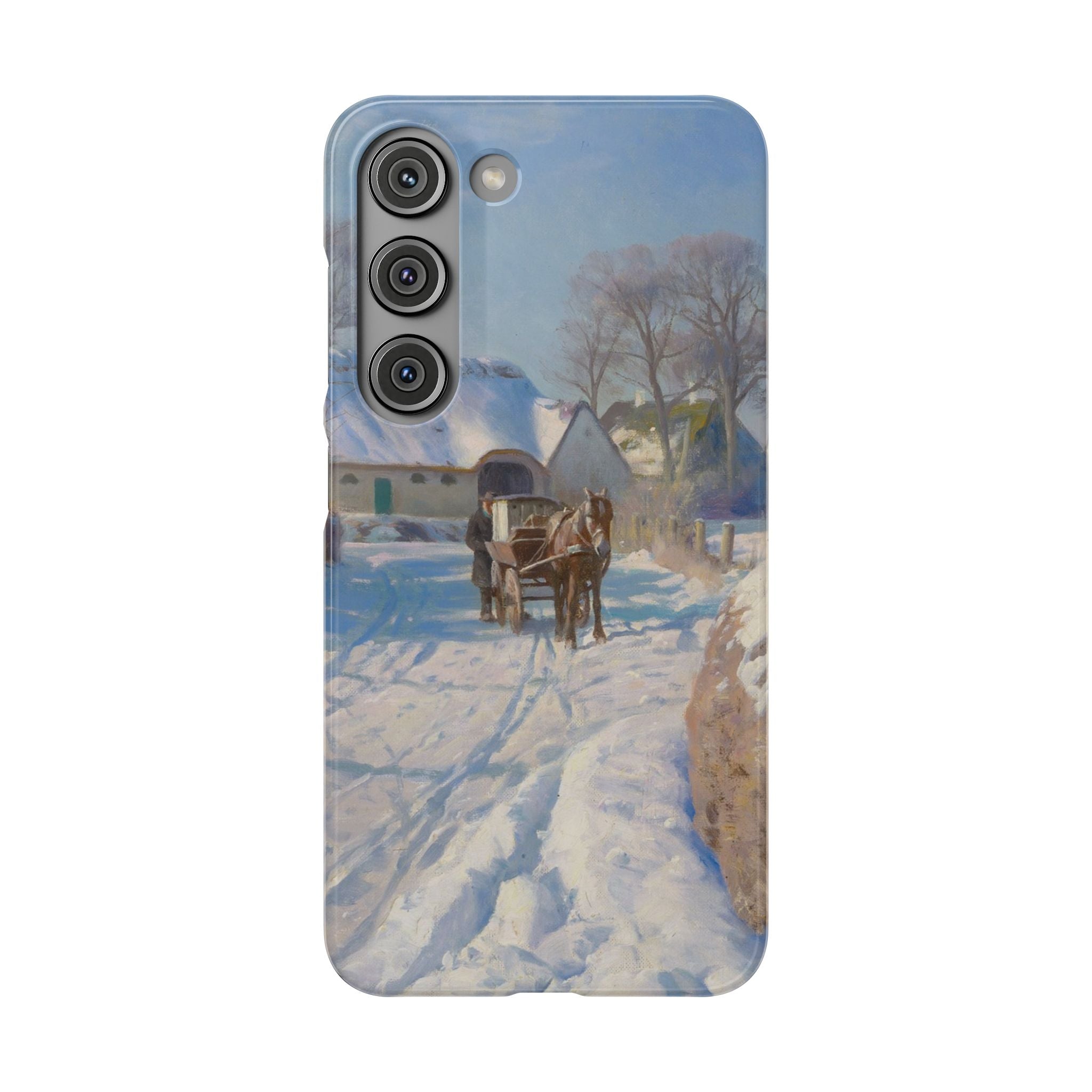 A village in the snow by Peder Mork Monsted - Samsung Slim Case