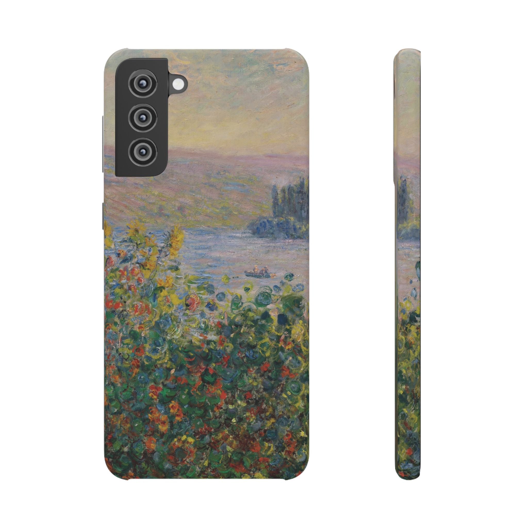 Flower Beds at Vétheuil by Claude Monet - Samsung Slim Case