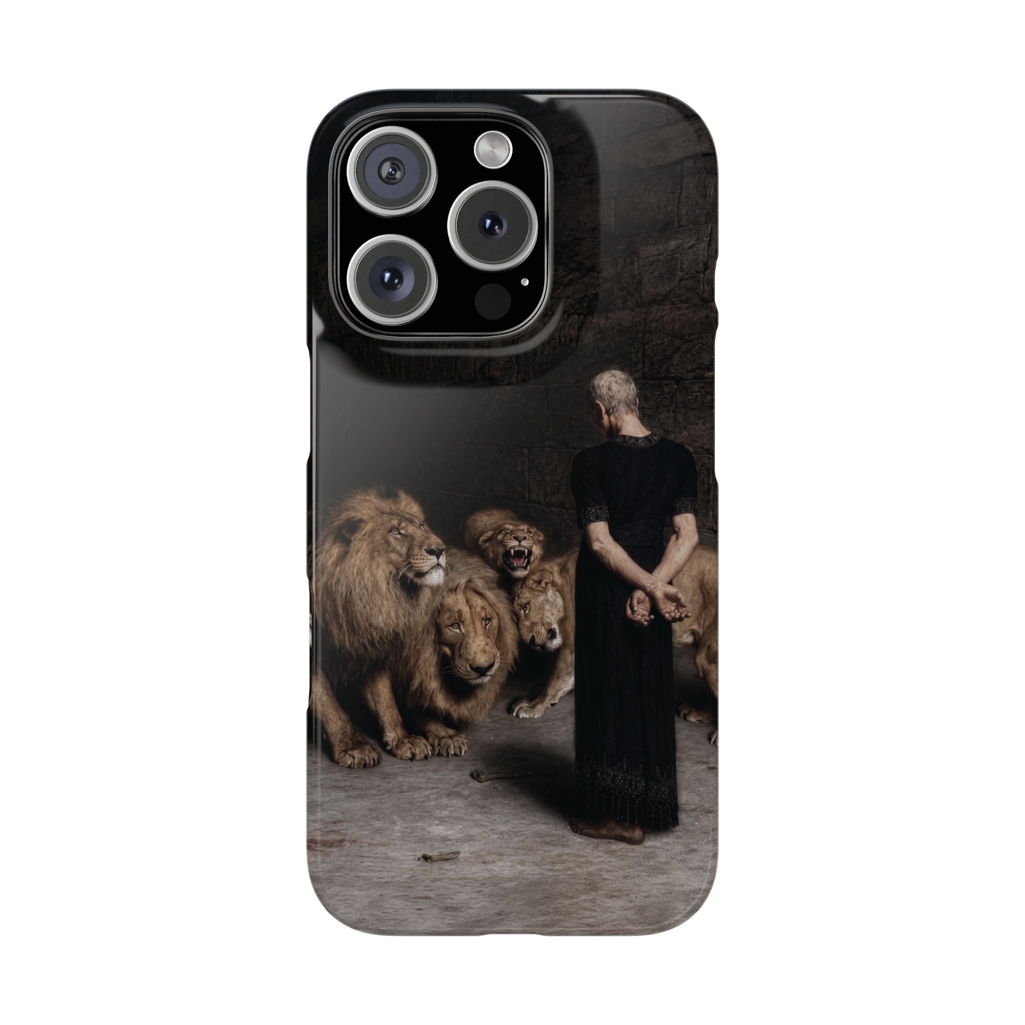 Daniel in the Lion's Den by Briton Riviere - iPhone Slim Case