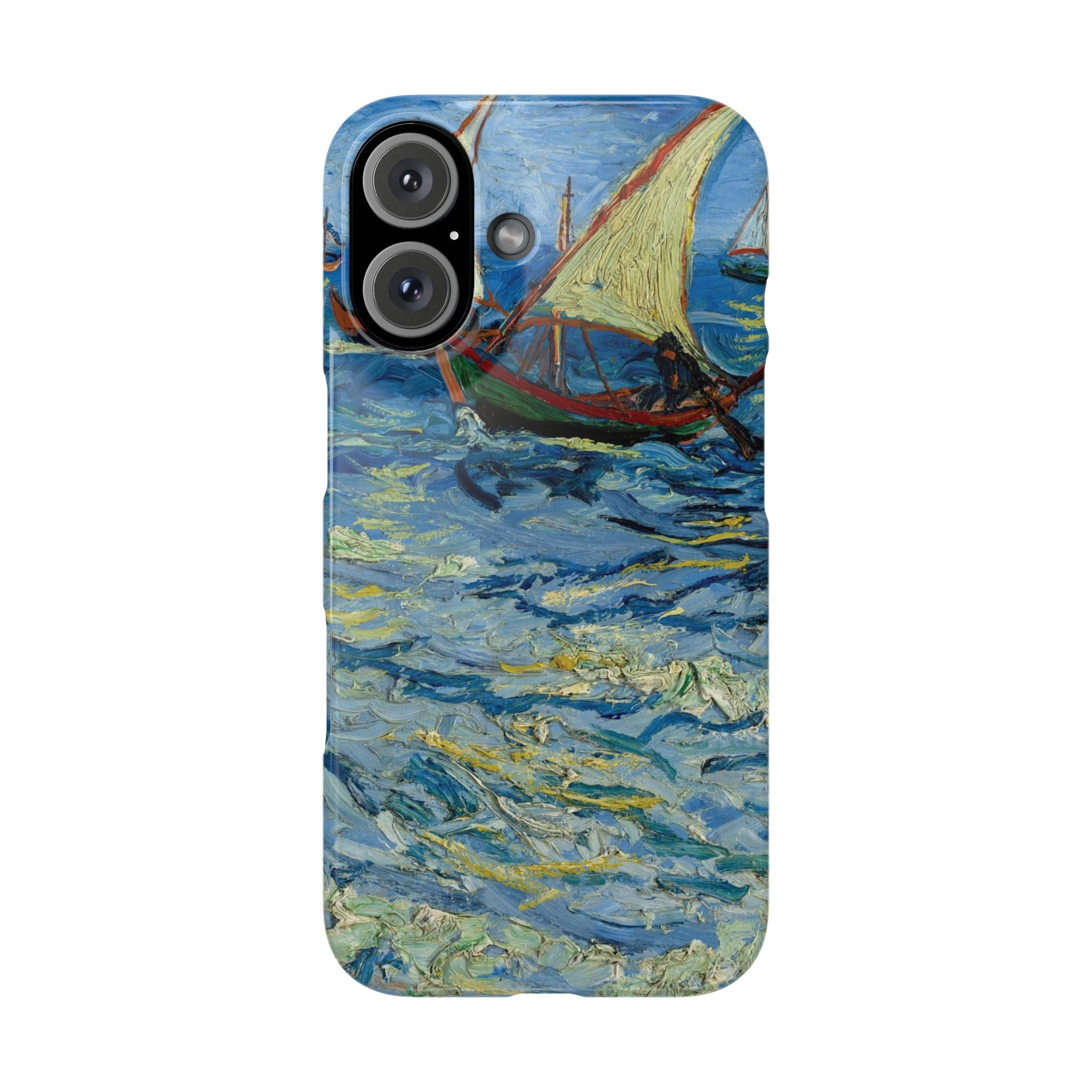 Fishing Boats at Sea by Vincent van Gogh - iPhone Slim Case