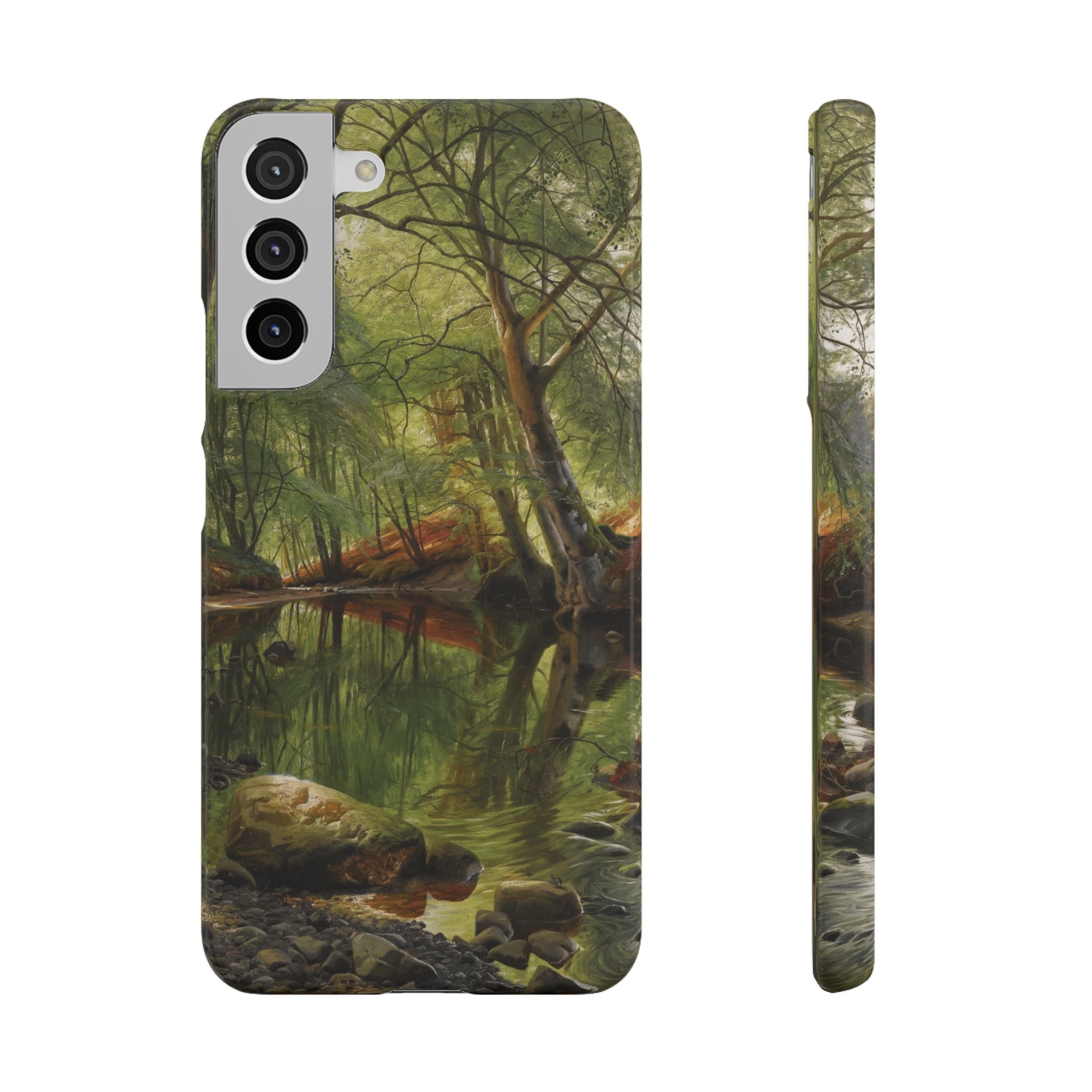 A woodland stream by Peder Mork Monsted - Samsung Slim Case