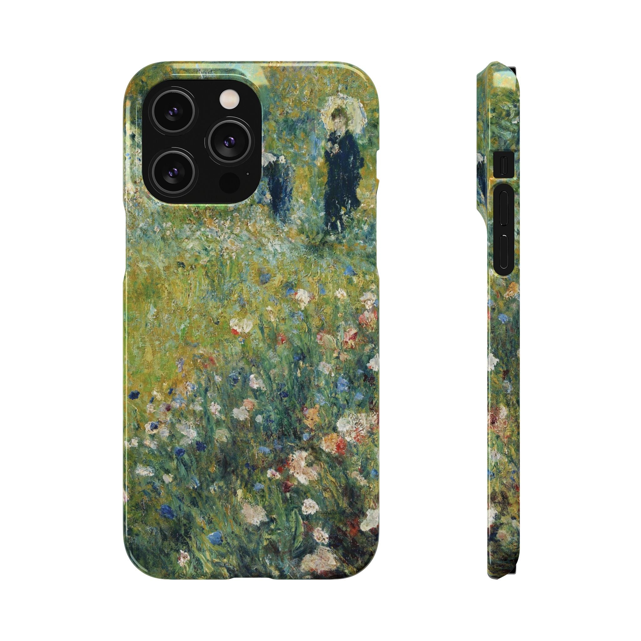 Woman with a Parasol in a Garden by Pierre Auguste Renoir - iPhone Slim Case