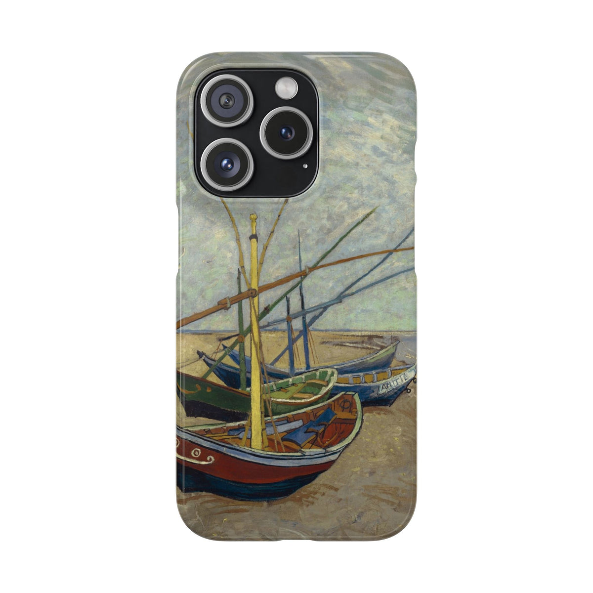Fishing Boats on the Beach by Vincent van Gogh - iPhone Slim Case