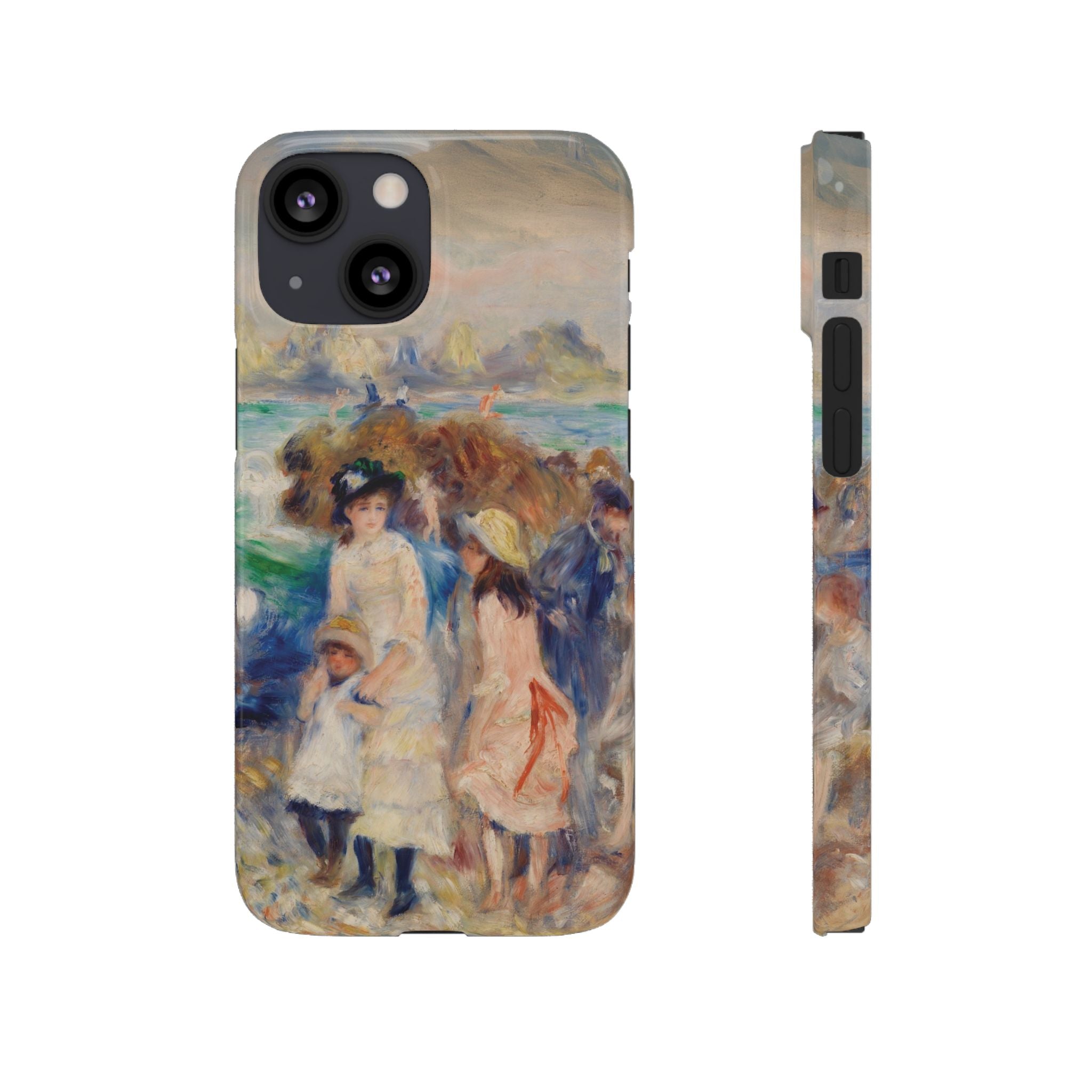 Children at the Beach at Guernsey by Pierre Auguste Renoir - iPhone Slim Case