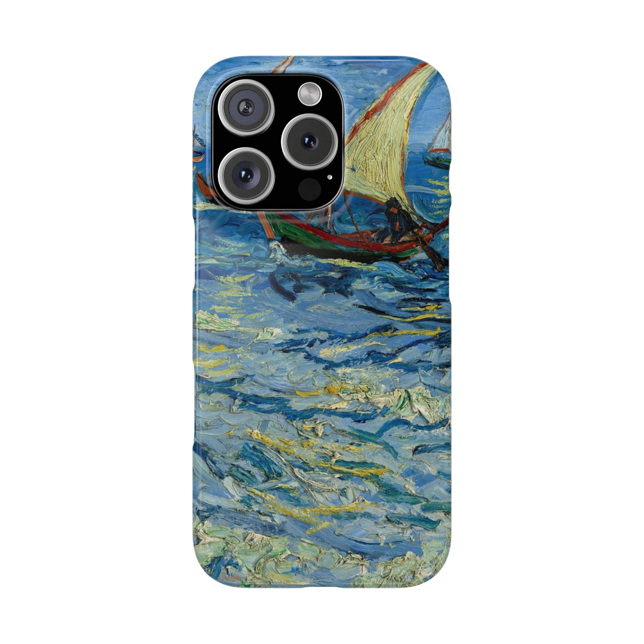 Fishing Boats at Sea by Vincent van Gogh - iPhone Slim Case