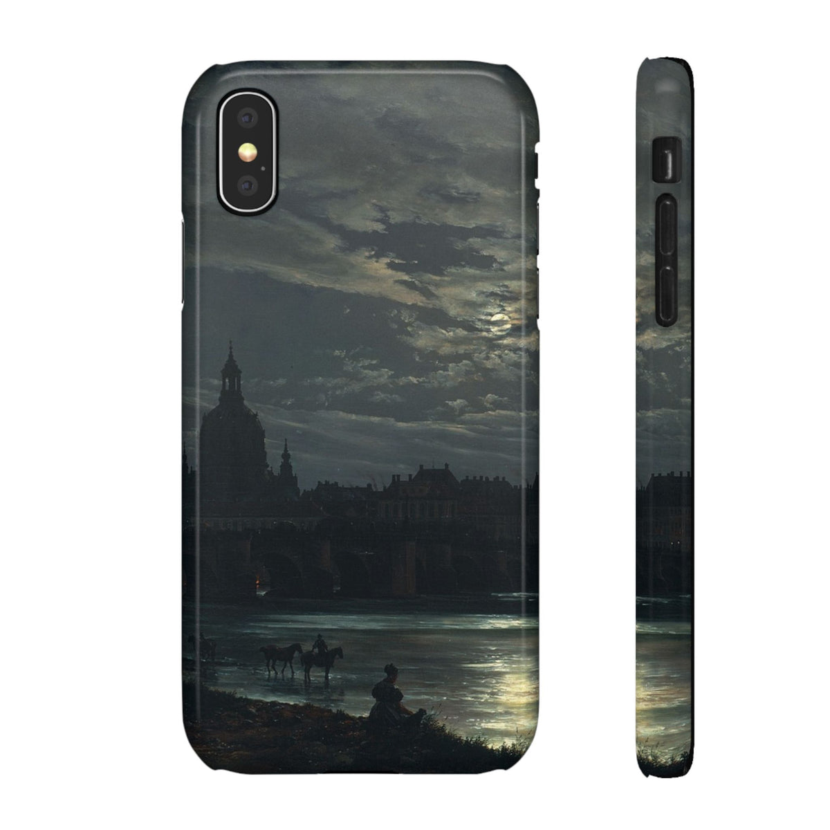 View of Dresden by Moonlight by Johan Dahl - iPhone Slim Case
