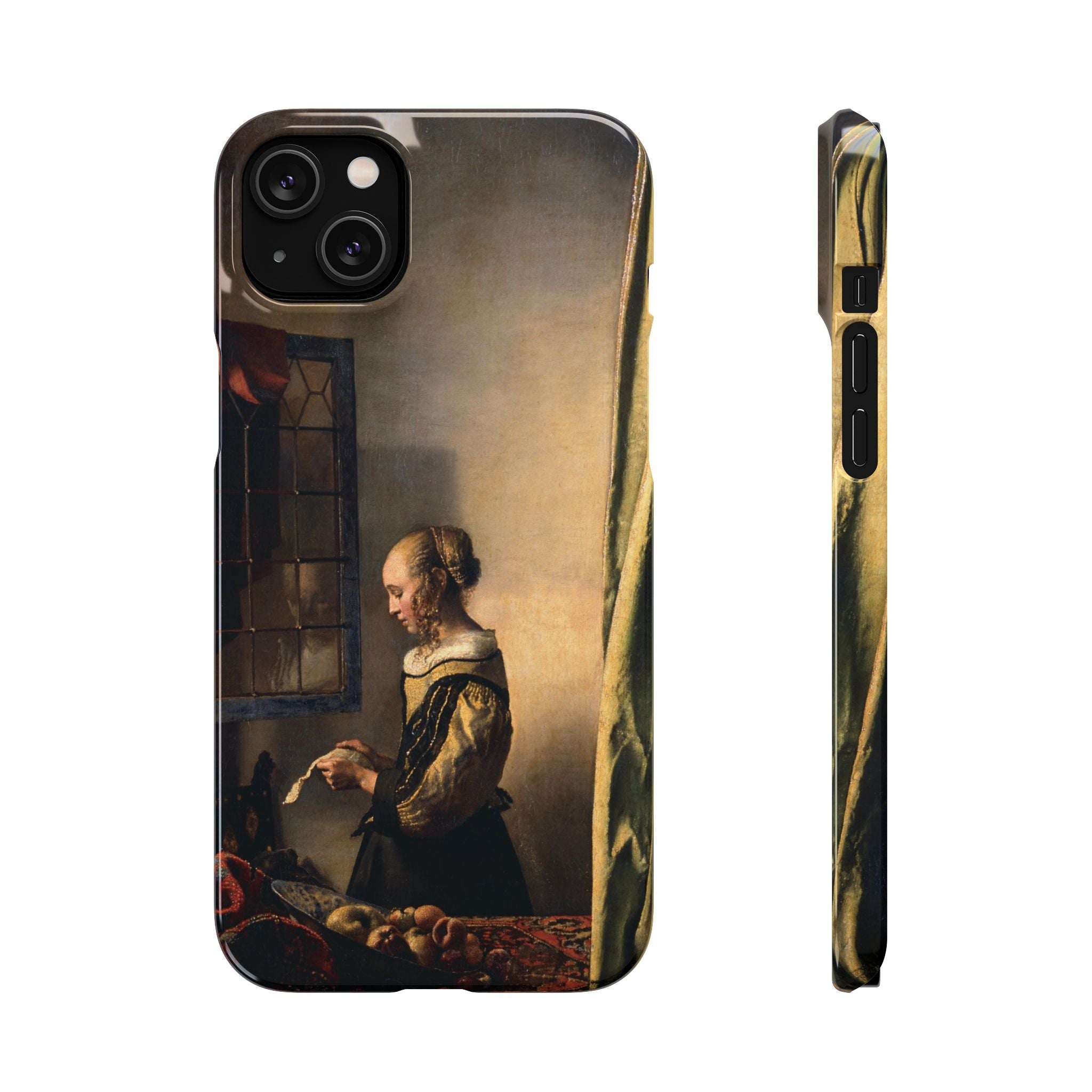 Girl Reading a Letter by an Open Window by Johannes Vermeer - iPhone Slim Case