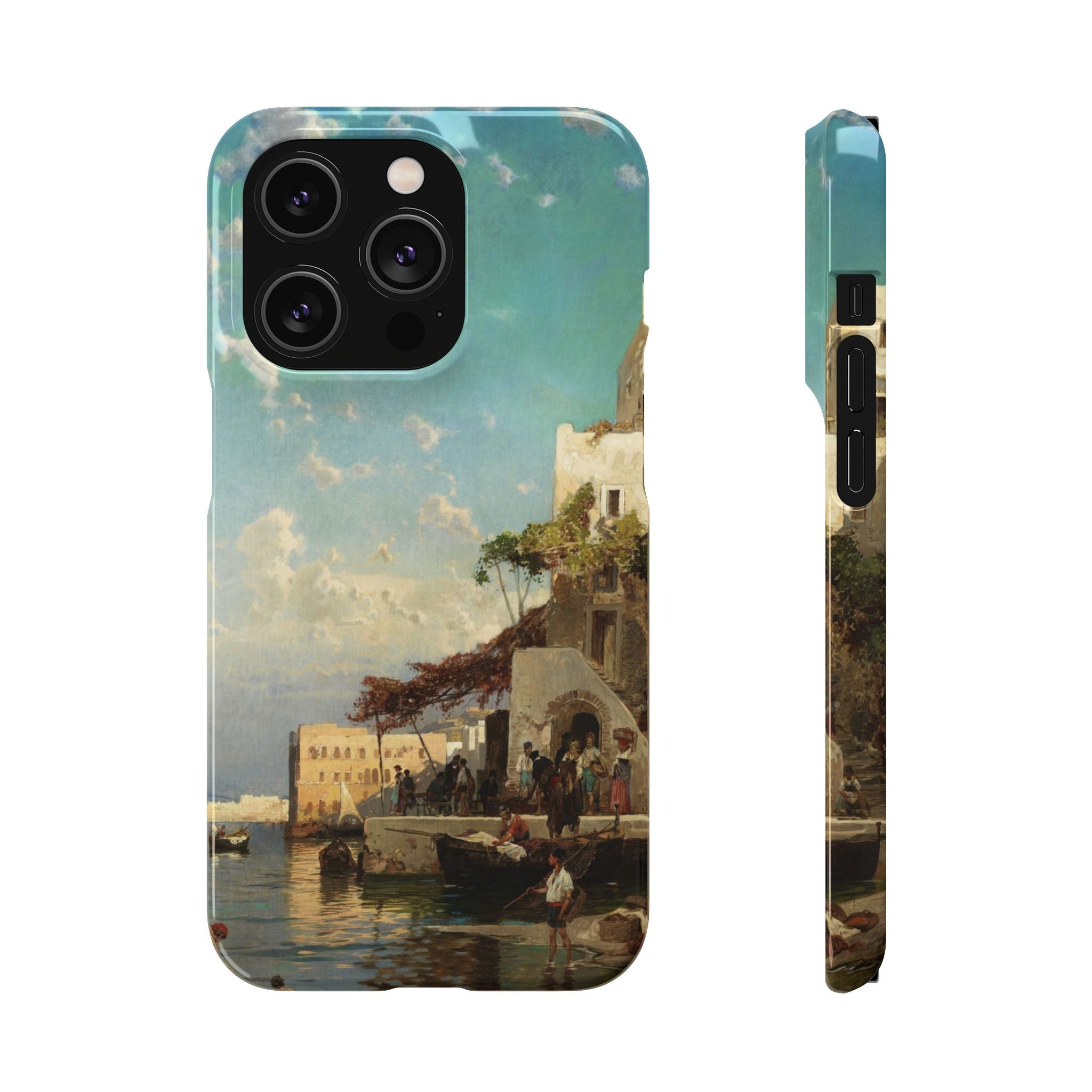 Evening Meeting of the Fishermen by Hermann Corrodi - iPhone Slim Case