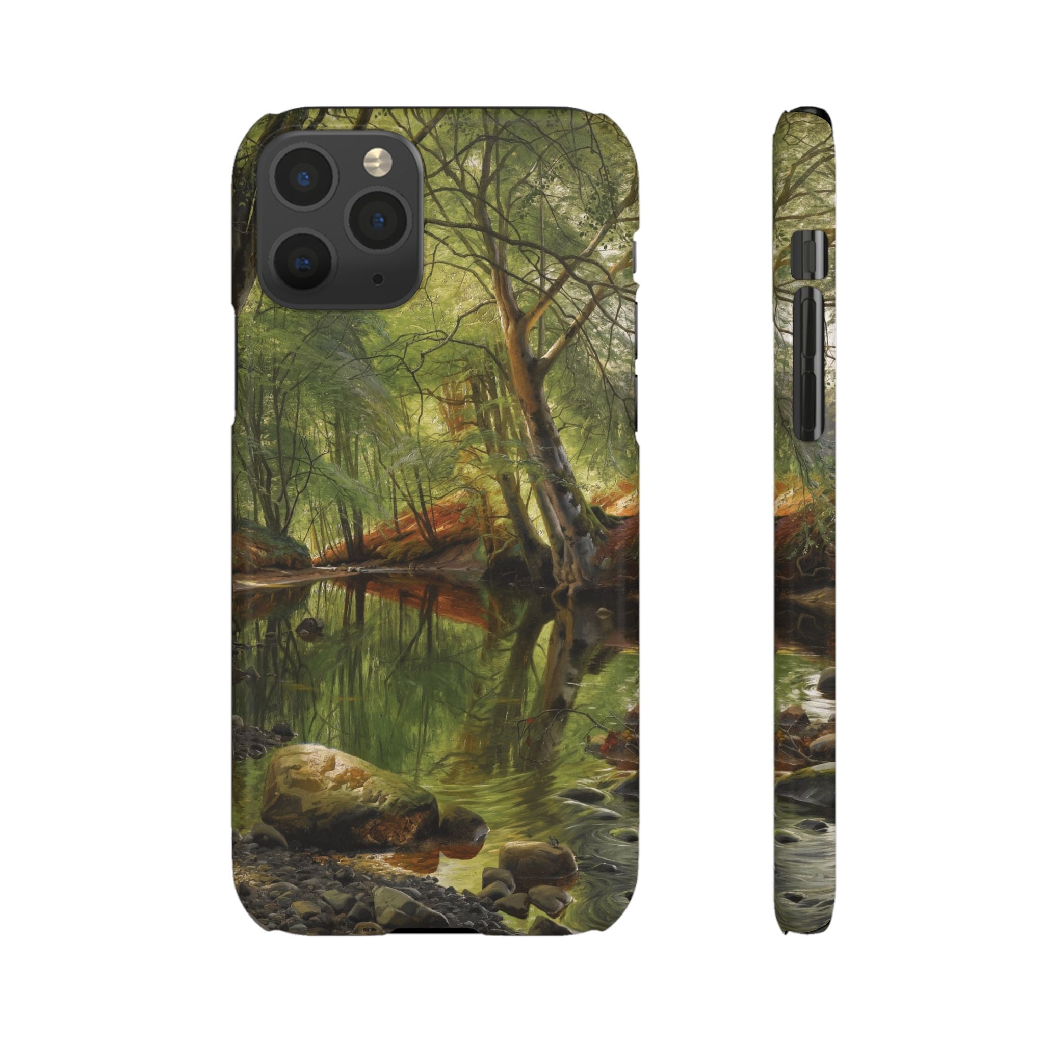 A woodland stream by Peder Mork Monsted - iPhone Slim Case