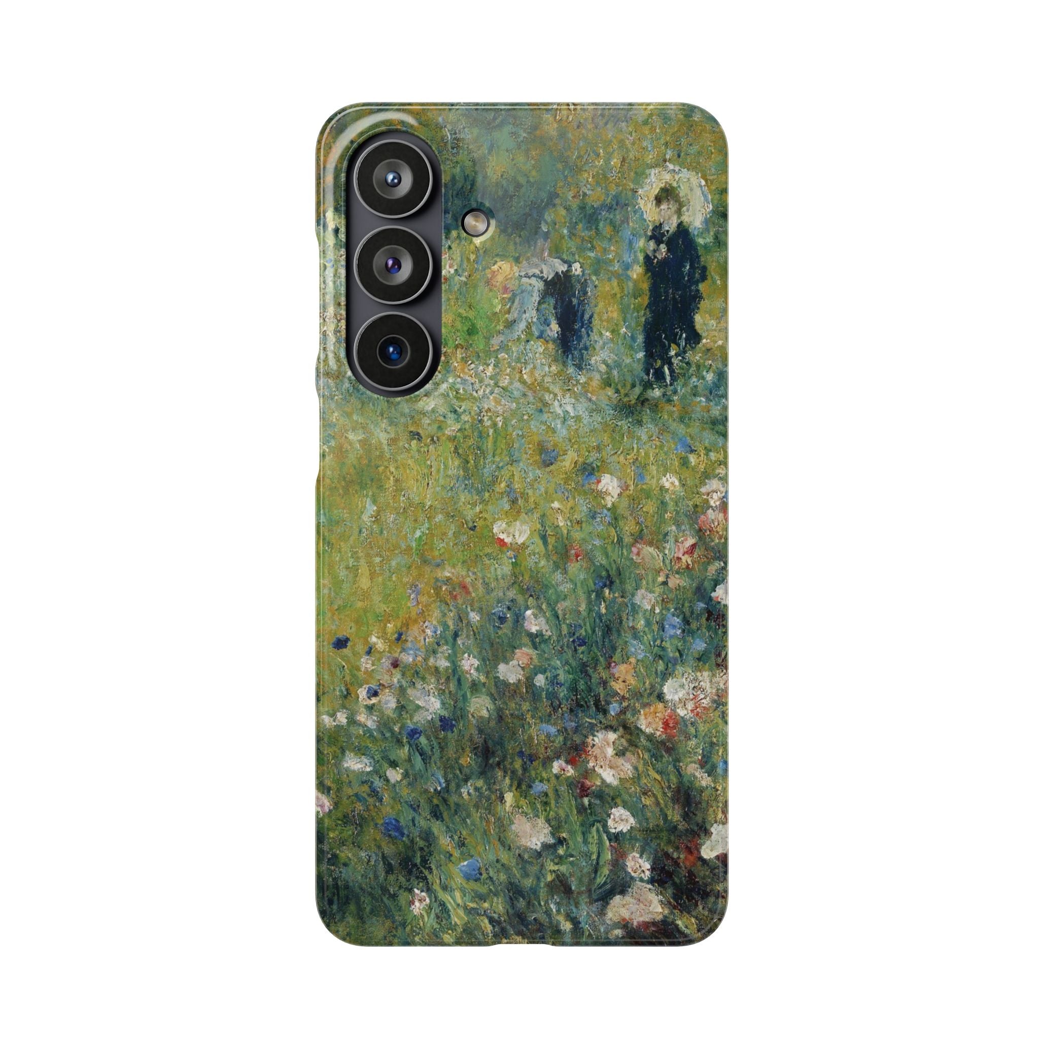 Woman with a Parasol in a Garden by Pierre Auguste Renoir - Samsung Slim Case