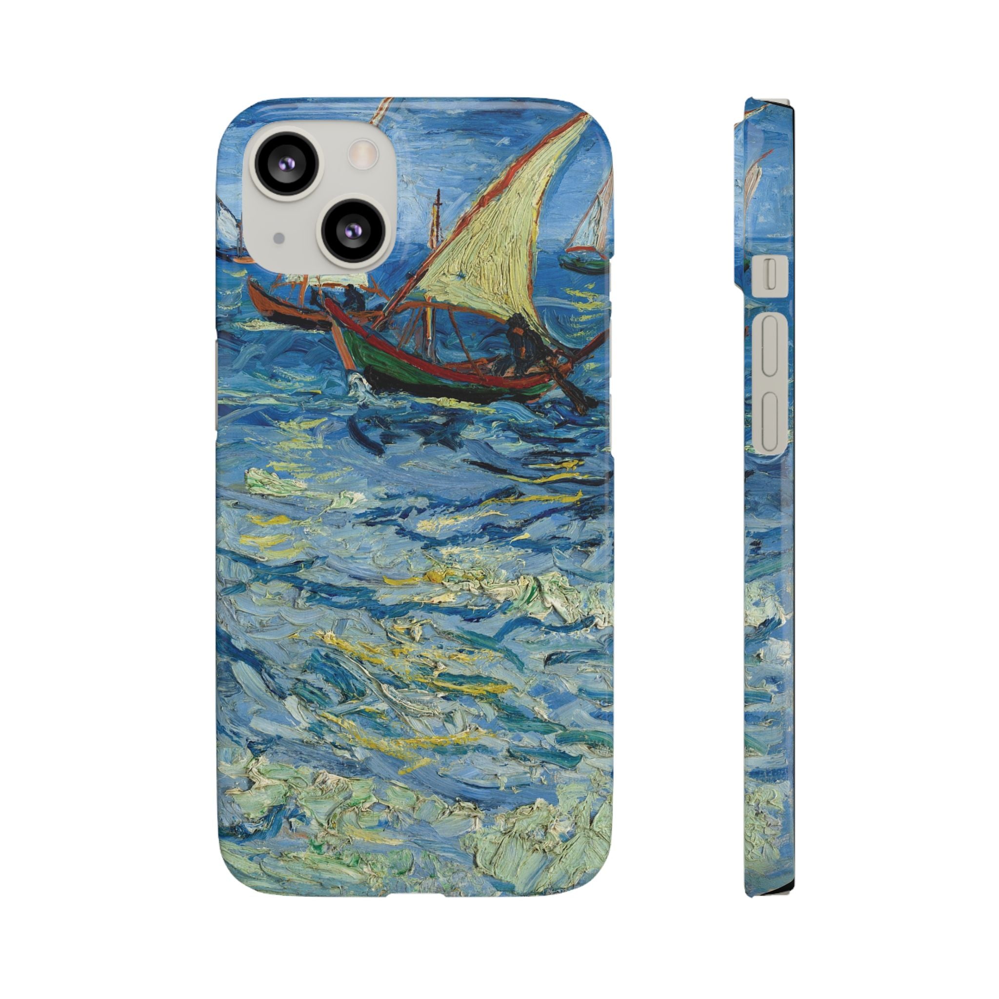 Fishing Boats at Sea by Vincent van Gogh - iPhone Slim Case