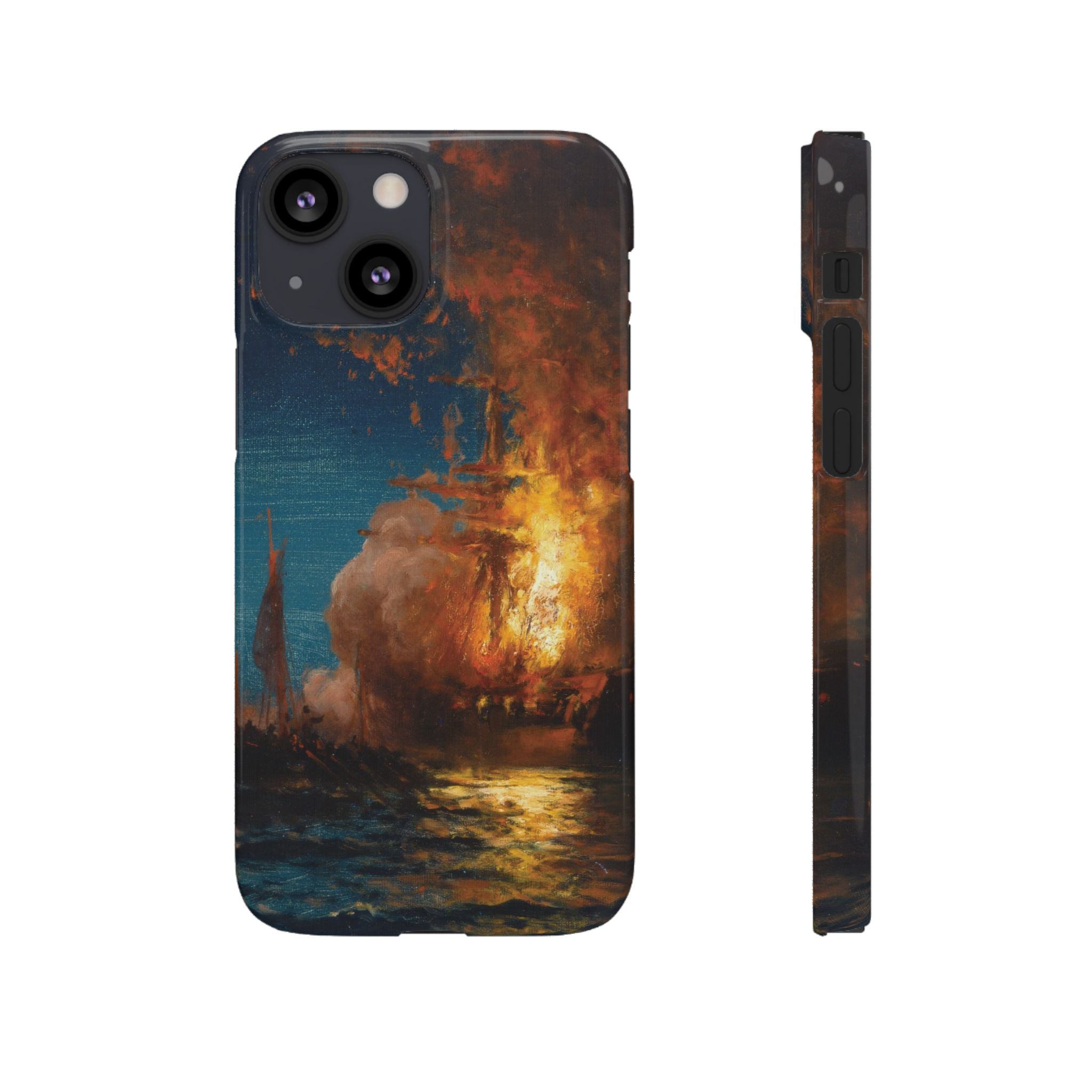 Burning of the Frigate Philadelphia in the Harbor of Tripoli by Edward Moran - iPhone Slim Case