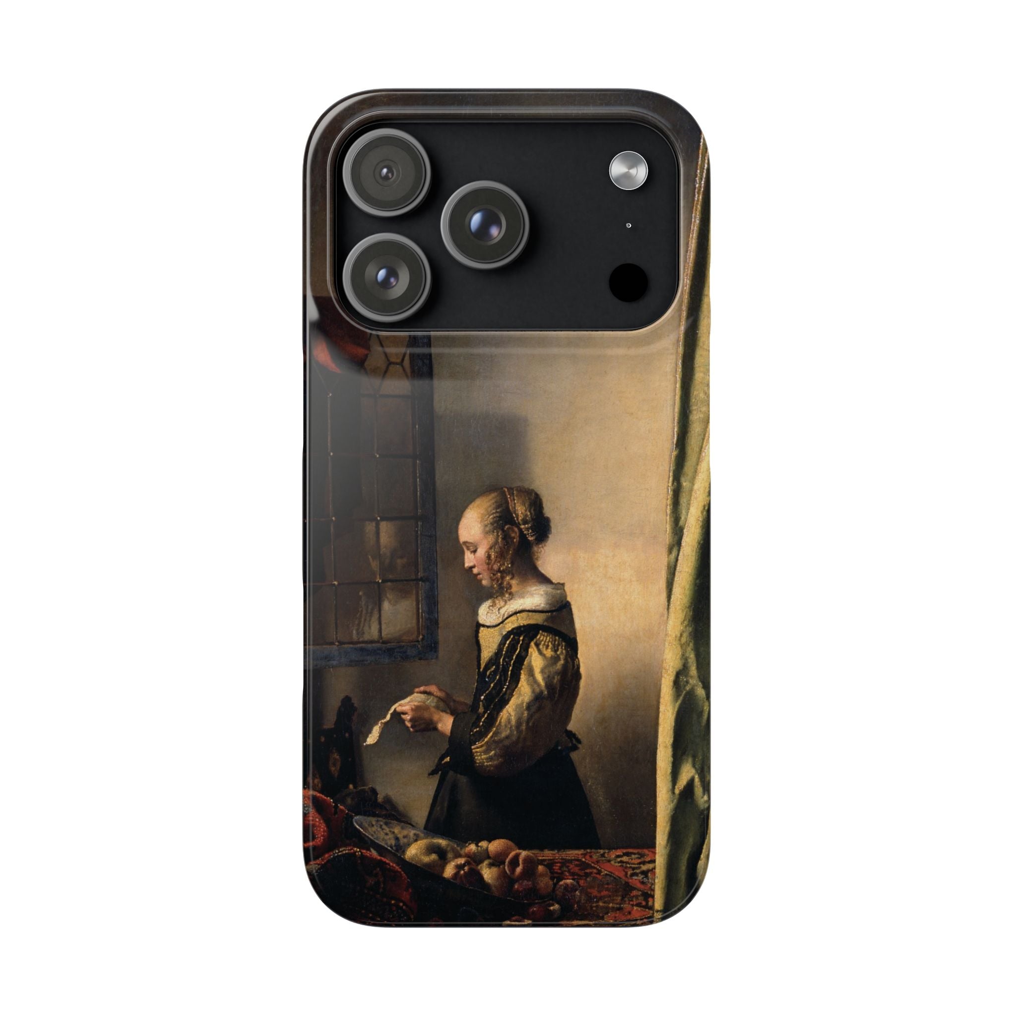 Girl Reading a Letter by an Open Window by Johannes Vermeer - iPhone Slim Case