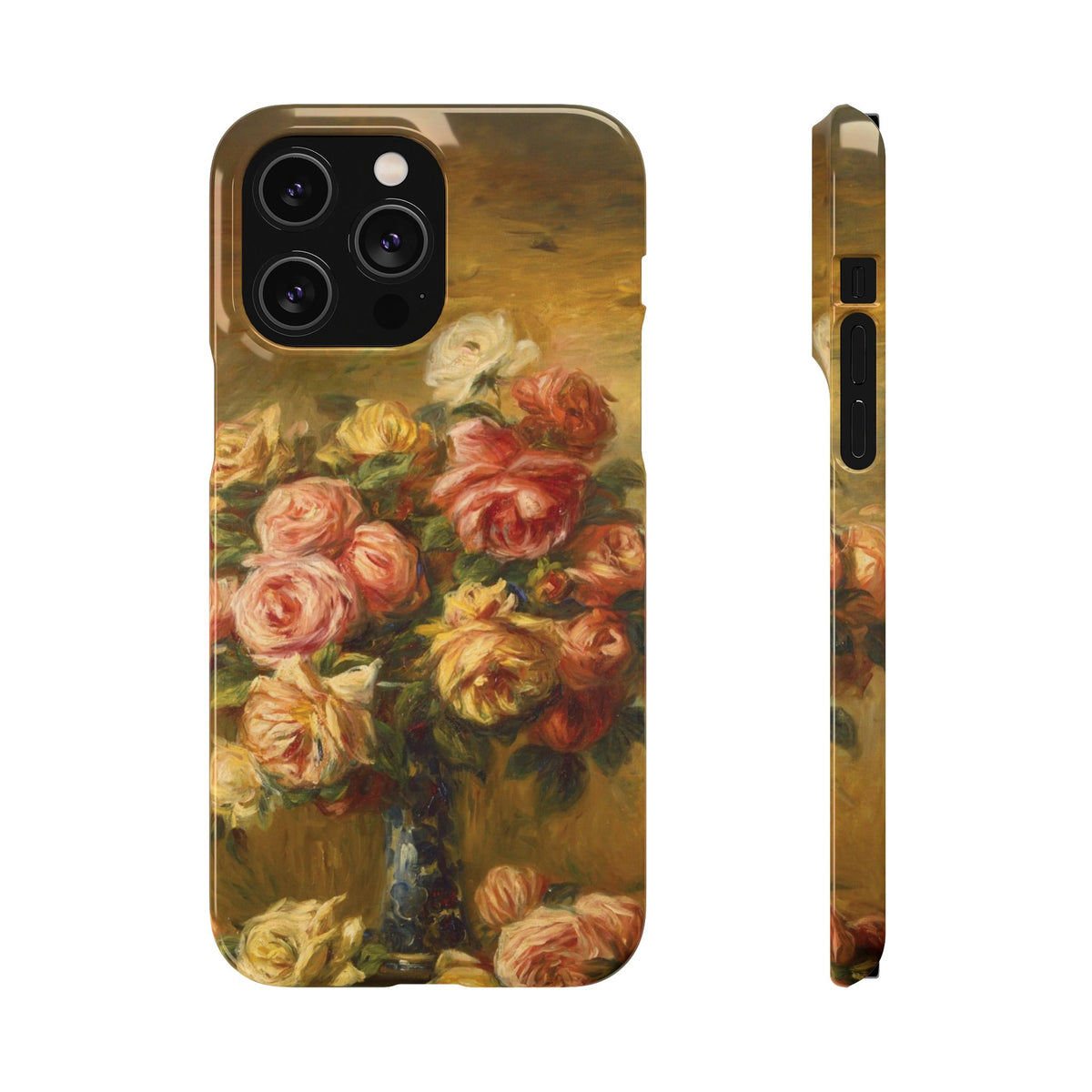 Roses in a Vase by Pierre Auguste Renoir - iPhone Slim Case