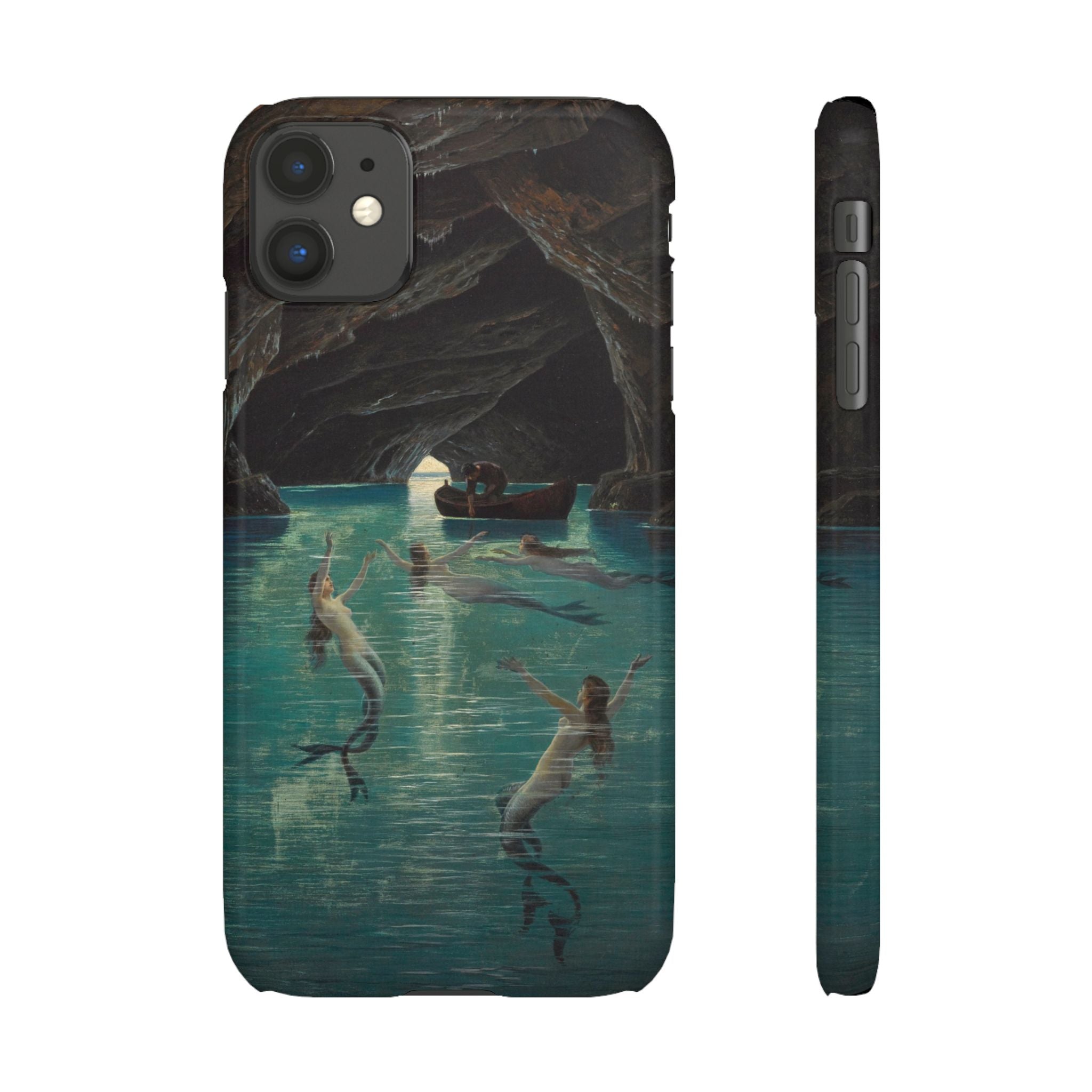 Fisherman and Mermaids in the Blue Grotto on Capri by Hermann Corrodi - iPhone Slim Case
