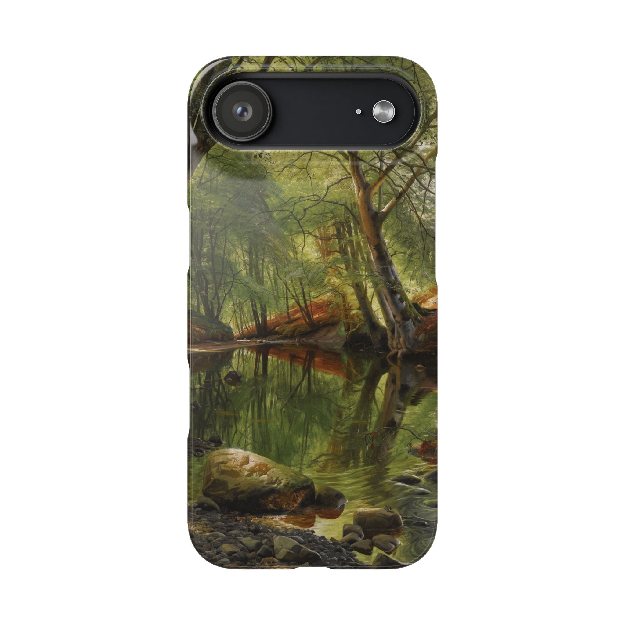 A woodland stream by Peder Mork Monsted - iPhone Slim Case