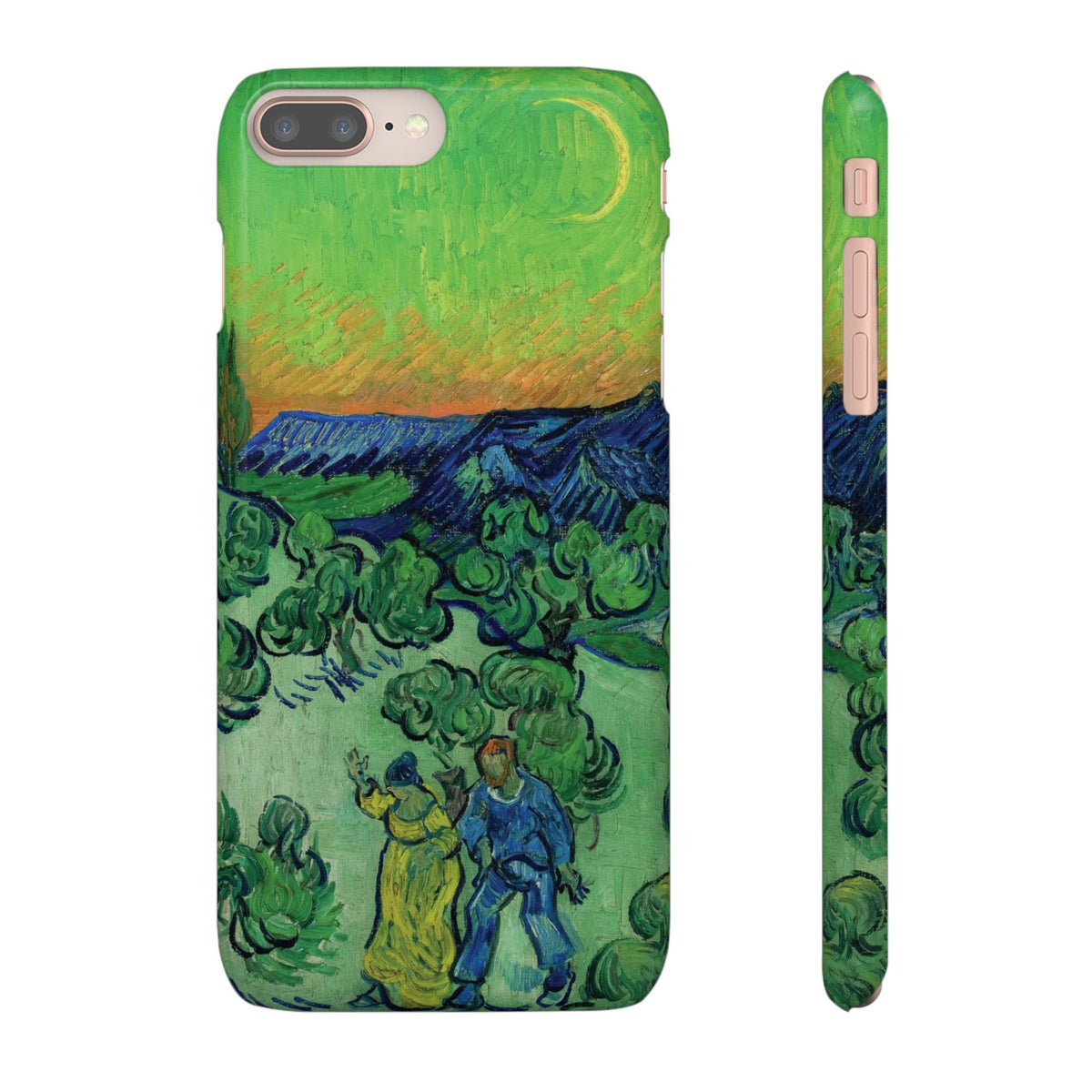 Landscape with Couple Walking and Crescent Moon by Vincent van Gogh- iPhone Slim Case