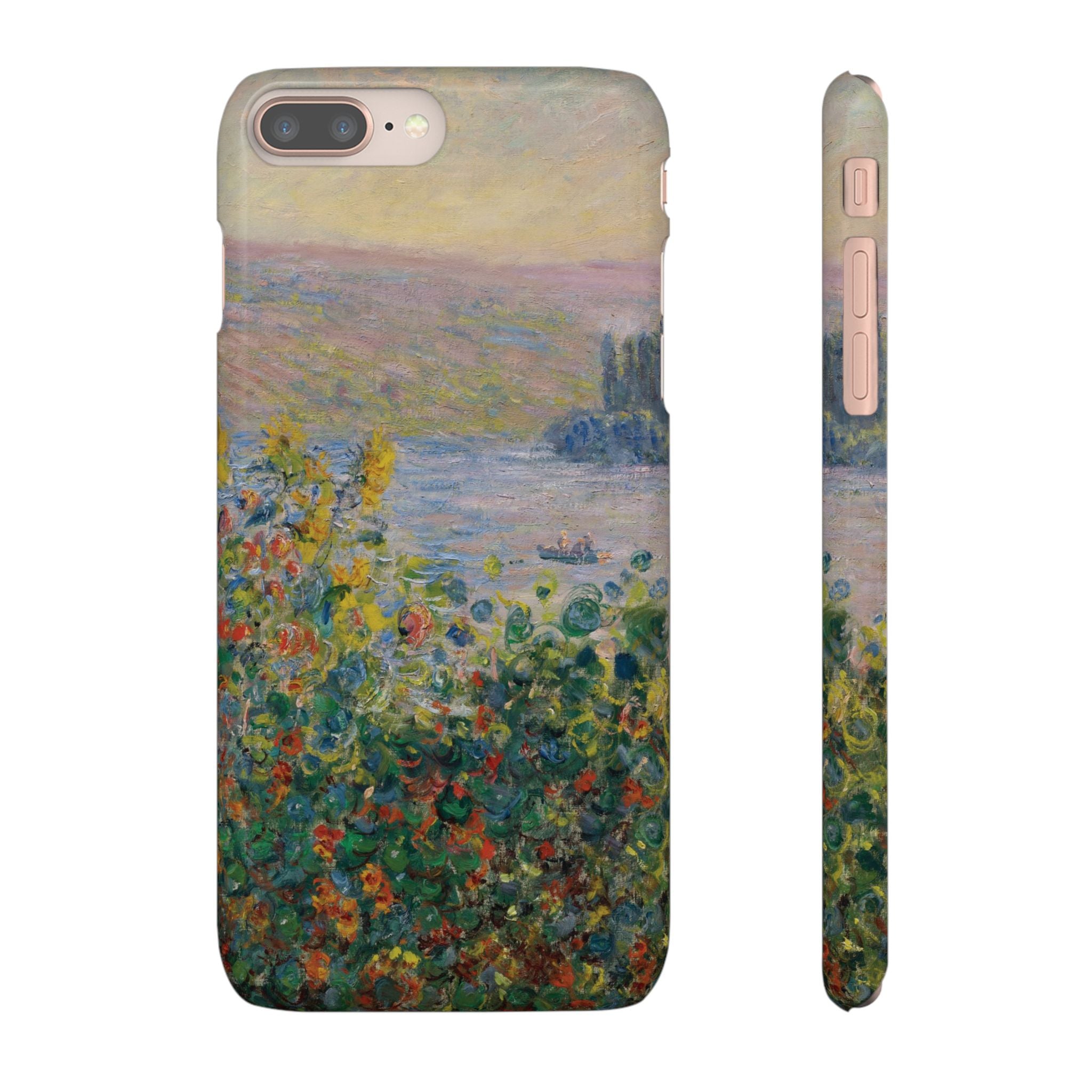 Flower Beds at Vétheuil by Claude Monet - iPhone Slim Case