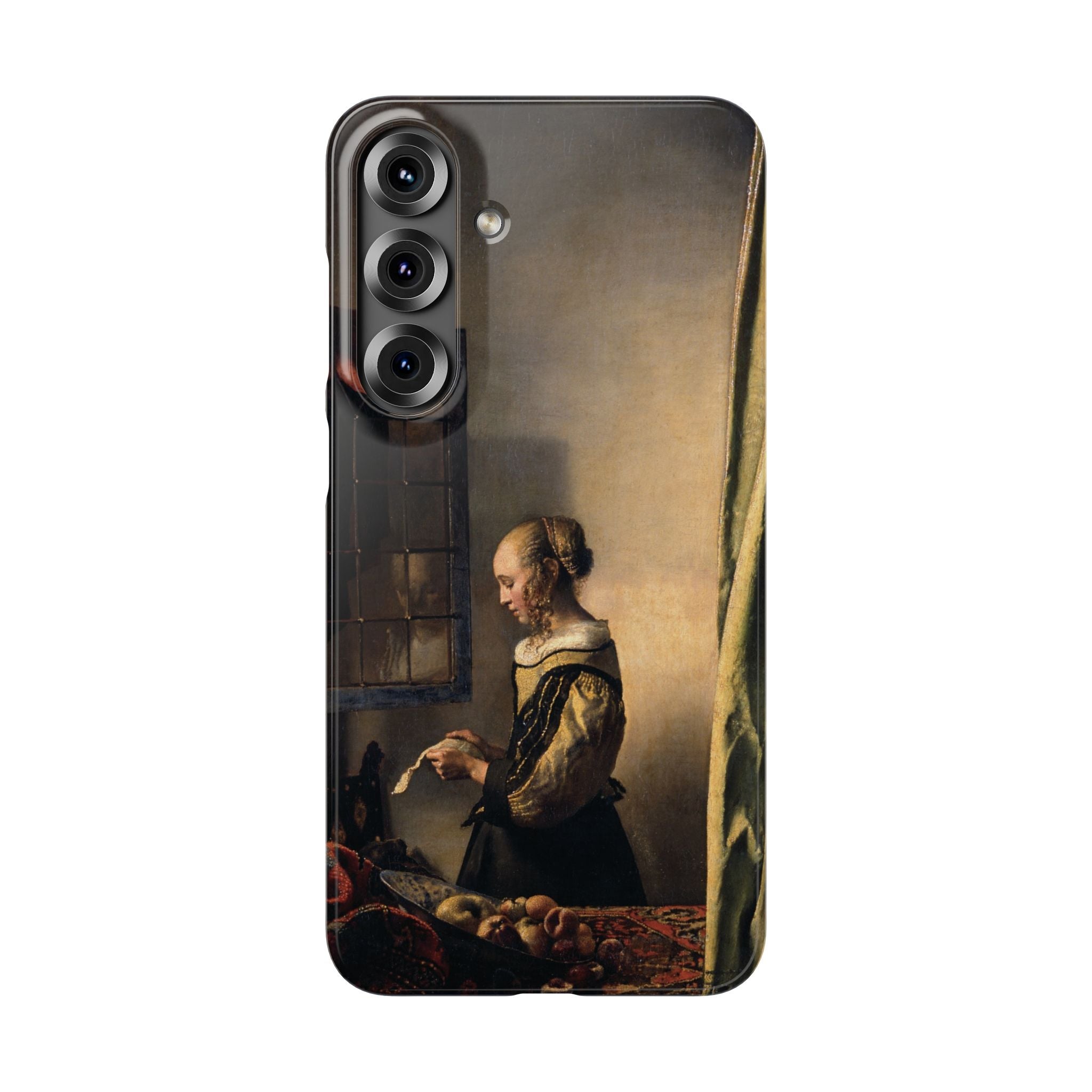 Girl Reading a Letter by an Open Window by Johannes Vermeer - Samsung Slim Case