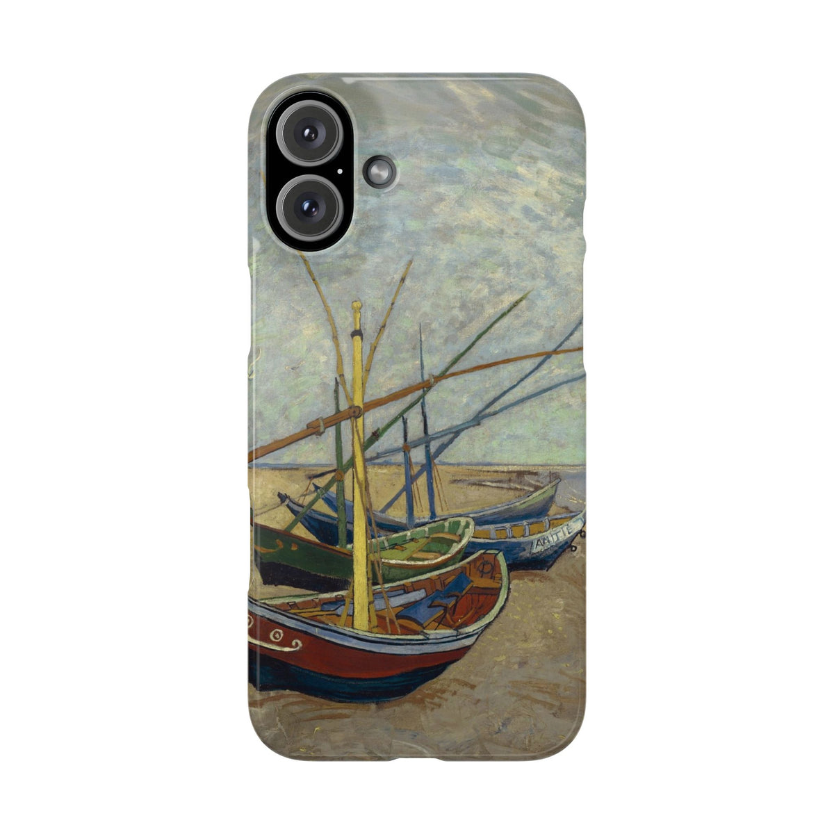 Fishing Boats on the Beach by Vincent van Gogh - iPhone Slim Case