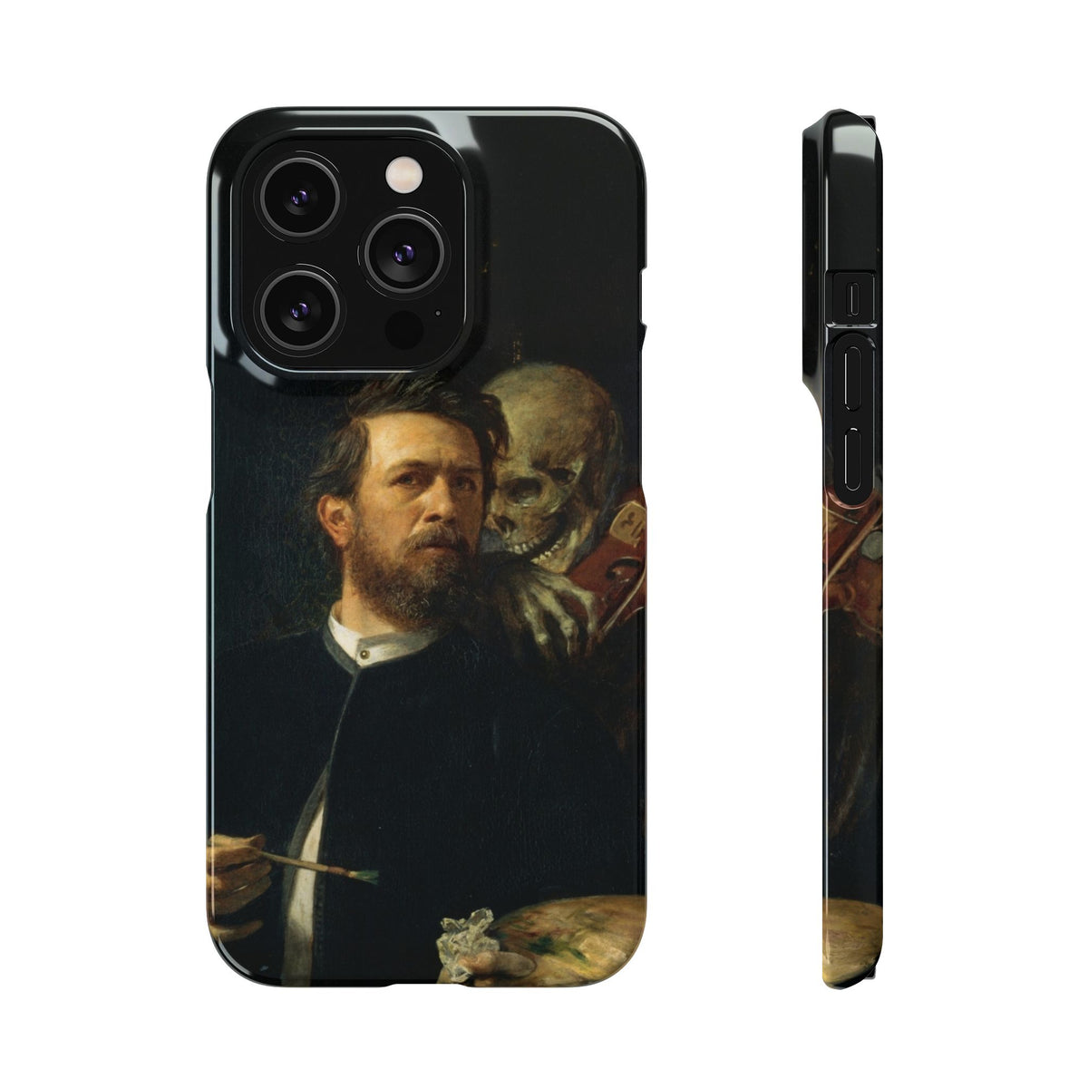Self Portrait with Death Playing the Fiddle by Arnold Böcklin - iPhone Slim Case