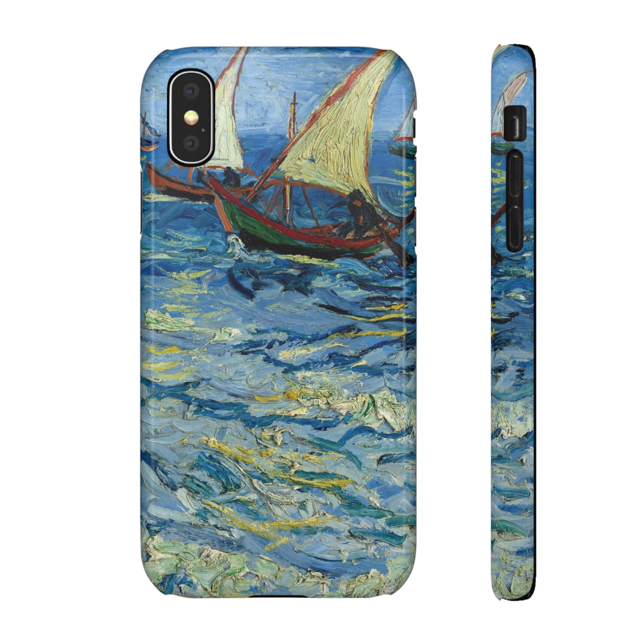 Fishing Boats at Sea by Vincent van Gogh - iPhone Slim Case