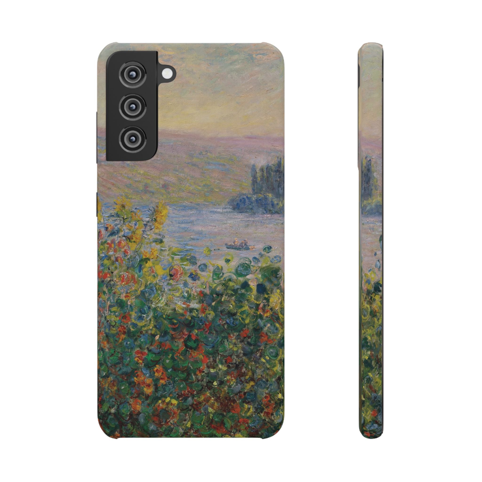 Flower Beds at Vétheuil by Claude Monet - Samsung Slim Case