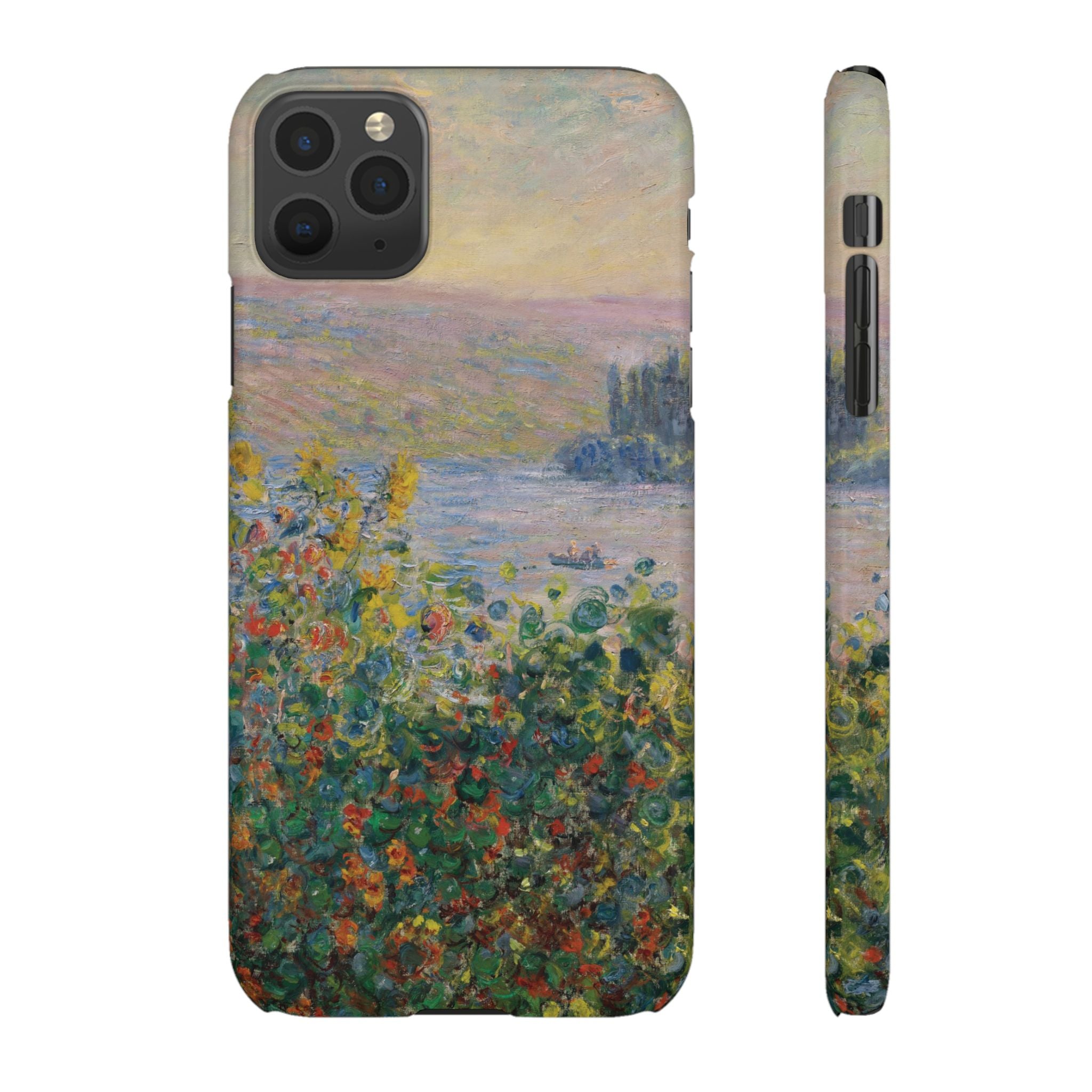 Flower Beds at Vétheuil by Claude Monet - iPhone Slim Case
