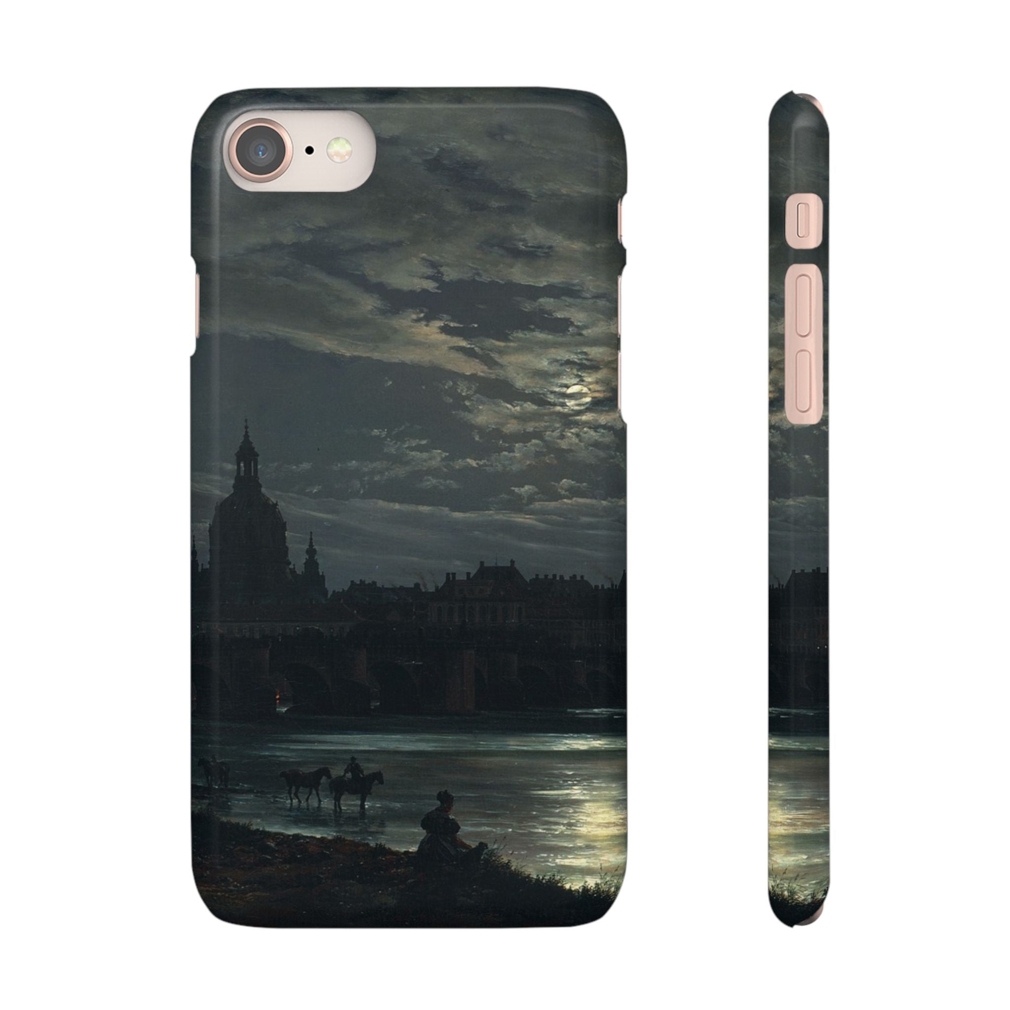 View of Dresden by Moonlight by Johan Dahl - iPhone Slim Case