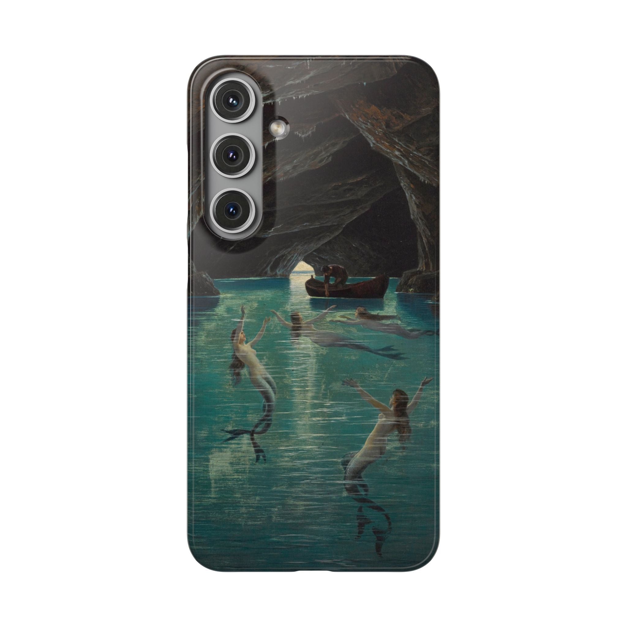 Fisherman and Mermaids in the Blue Grotto on Capri by Hermann Corrodi - Samsung Slim Case