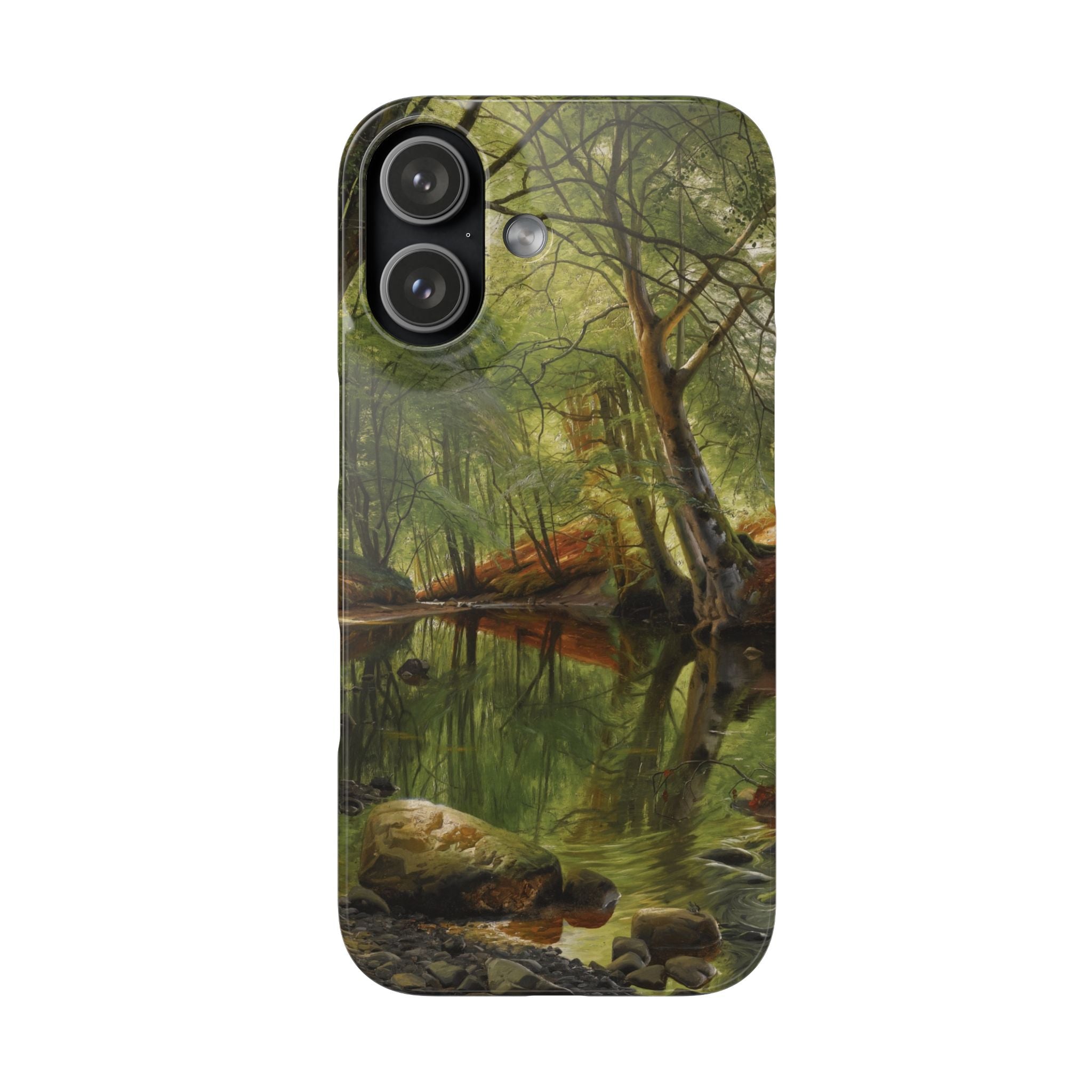 A woodland stream by Peder Mork Monsted - iPhone Slim Case