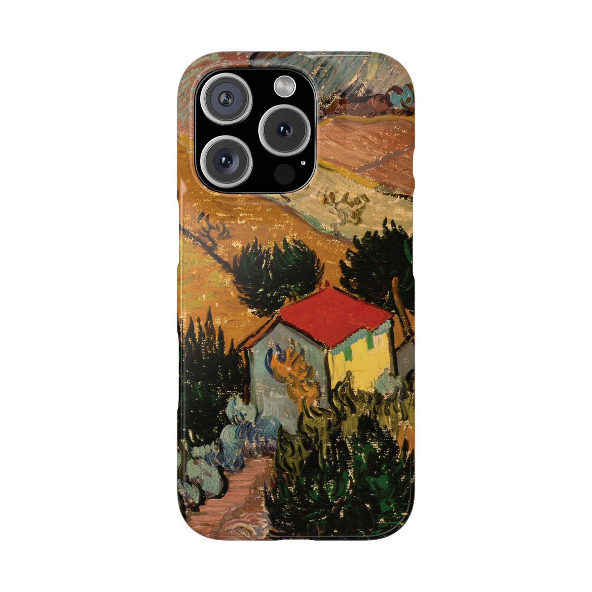 Landscape with House and Ploughman by Vincent van Gogh - iPhone Slim Case