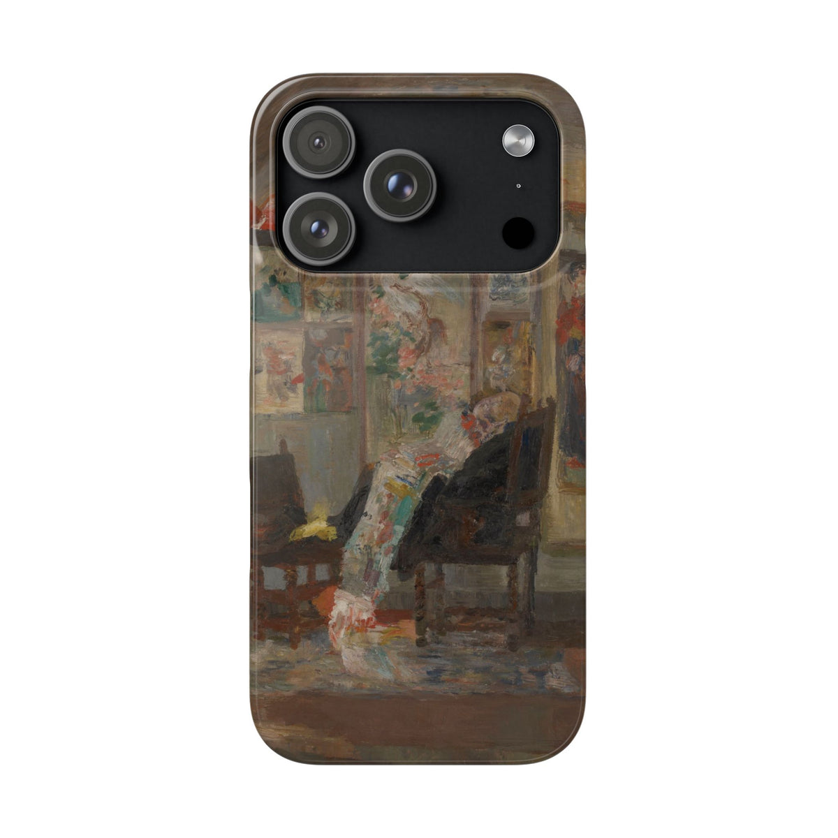 Skeleton Looking at Chinoiseries by James Ensor - iPhone Slim Case